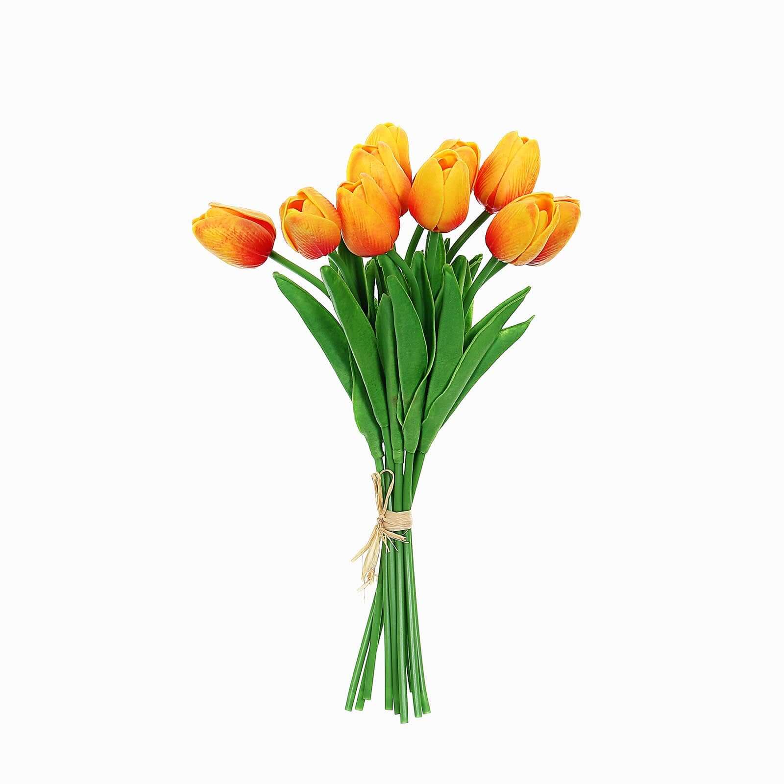 10 Stems 13 Orange Real Touch Artificial Foam Tulip Flower Bouquets