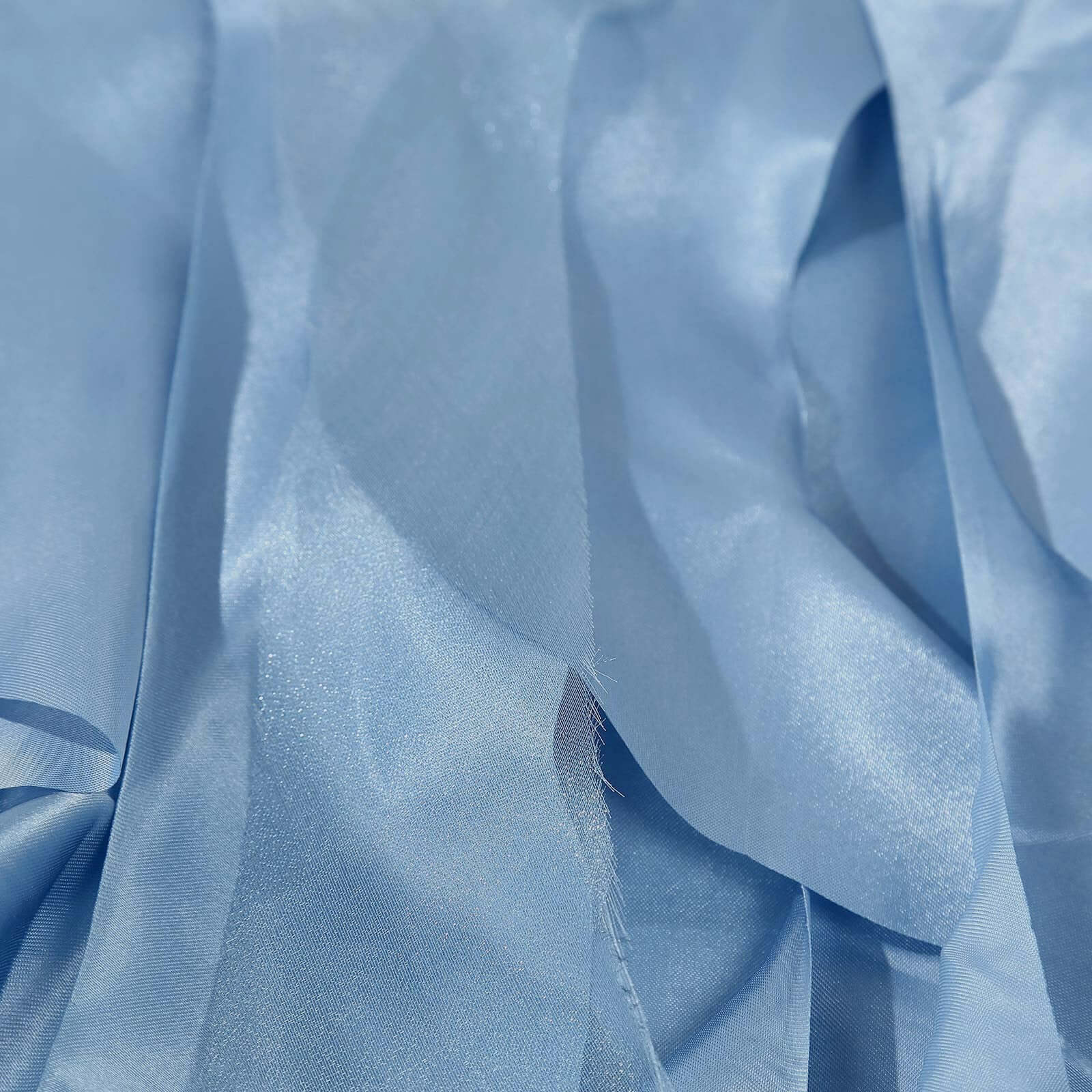 Taffeta 17ft Table Skirt Dusty Blue - Cascading Curly Willow Style Table Cover