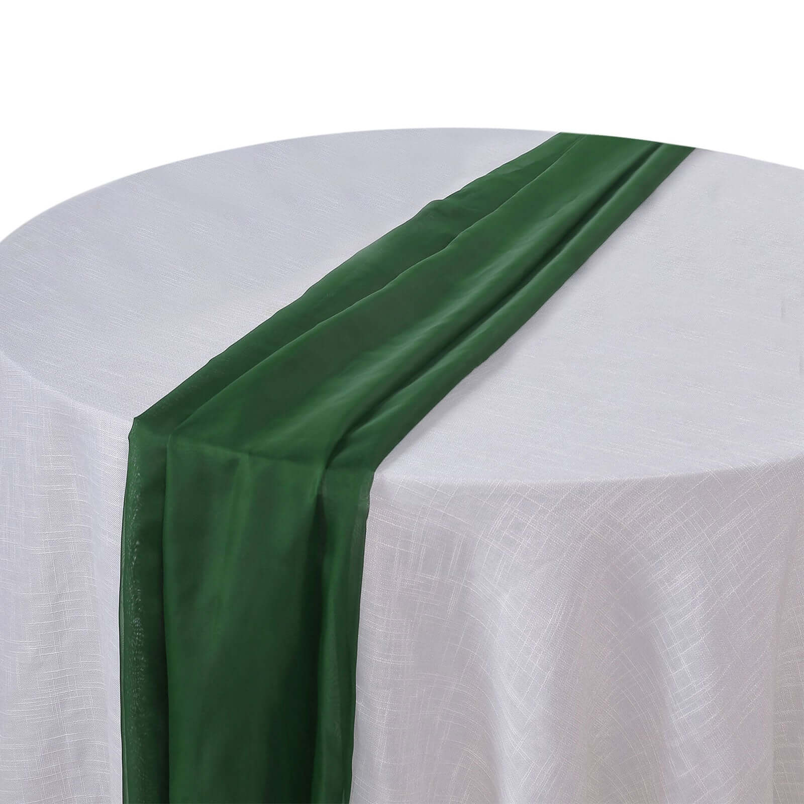 Premium Chiffon 6ft Table Runner Hunter Emerald Green - Flowy & Lightweight Table Decor