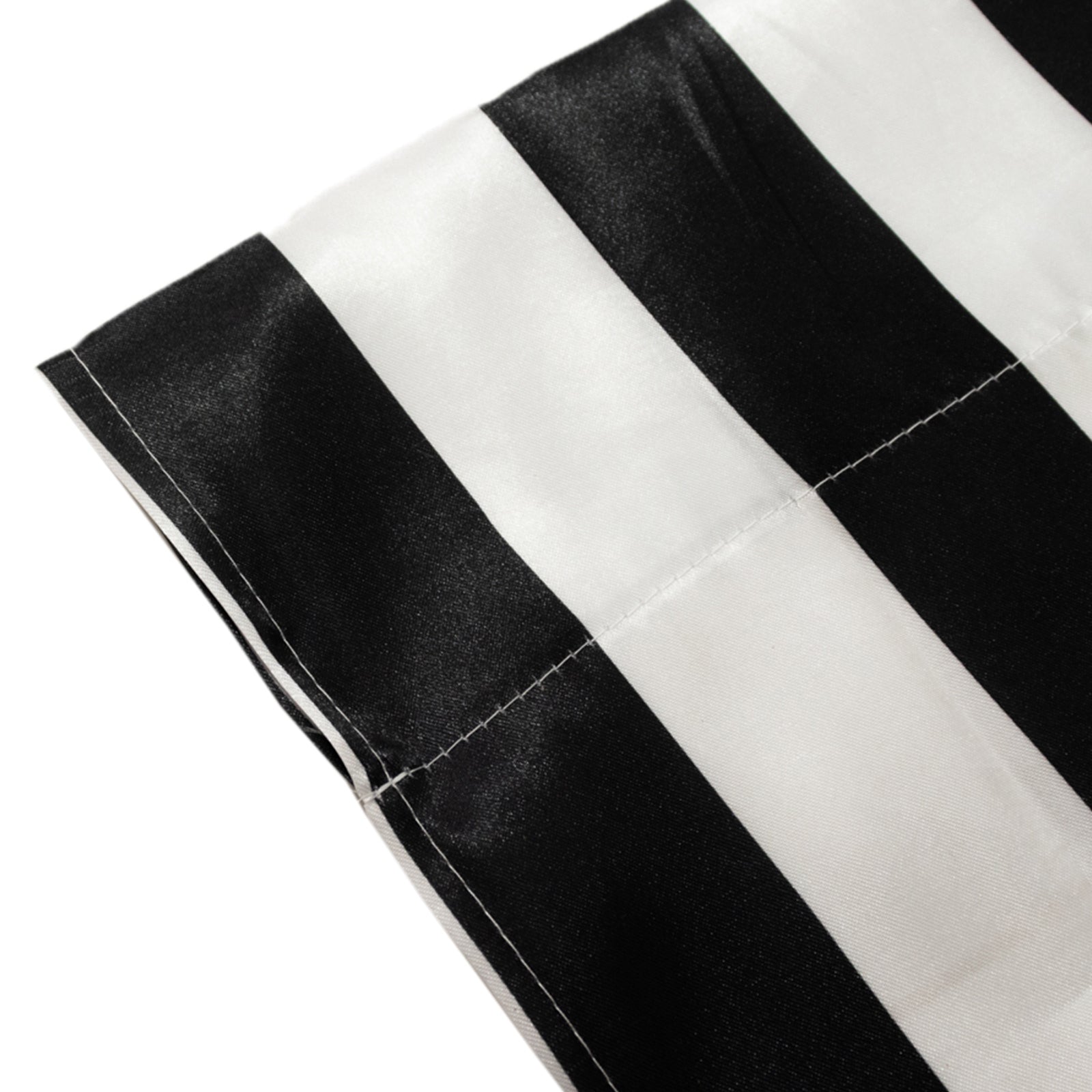 Black White Striped Satin Backdrop Curtain Drapery, Glossy Event Photography Background Room Divider Curtain Panel - 8ftx10ft