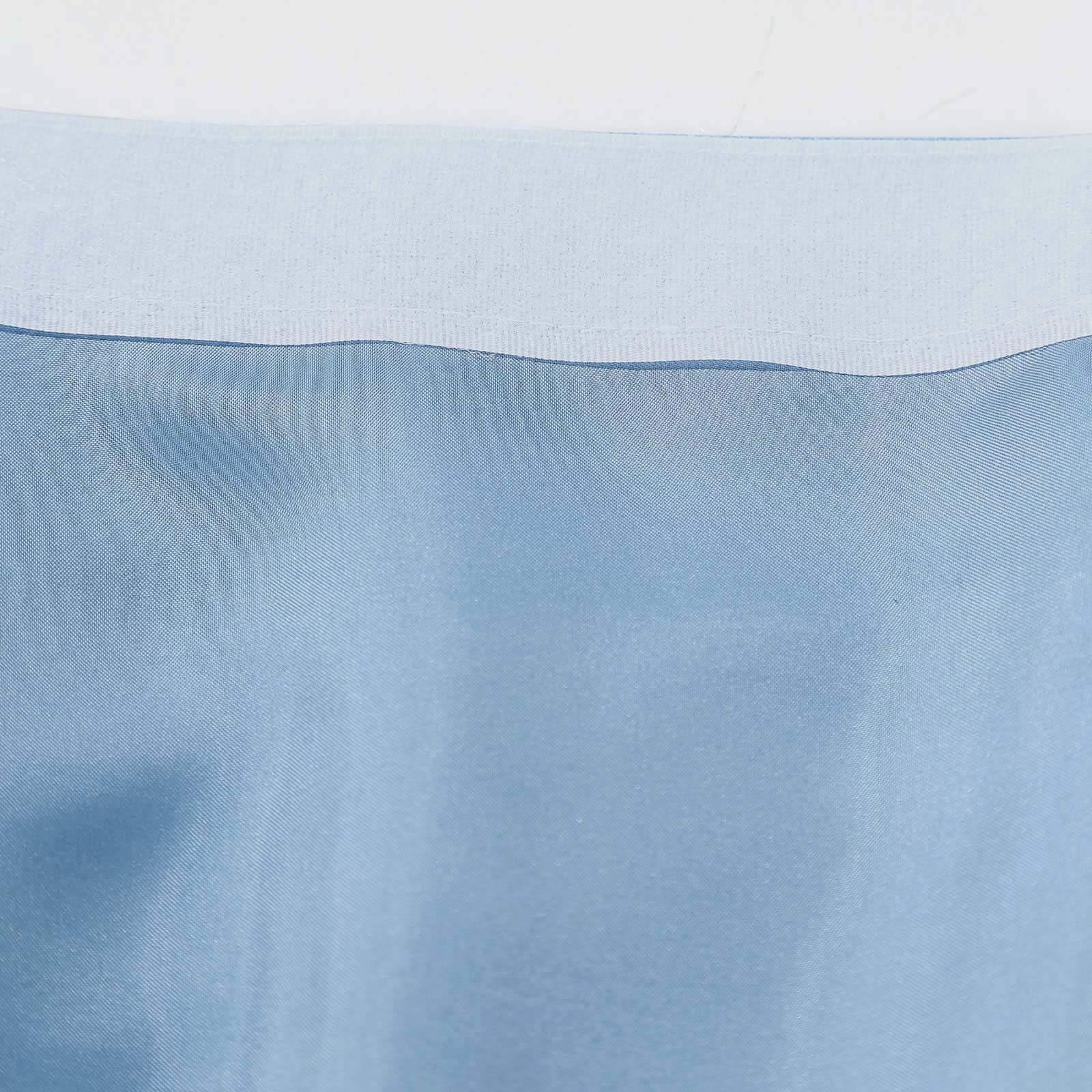 Taffeta 17ft Table Skirt Dusty Blue - Cascading Curly Willow Style Table Cover