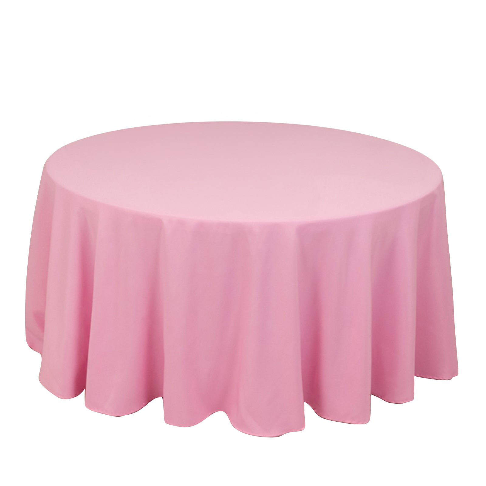 Premium Polyester 120 Round Tablecloth Pink - Seamless 220GSM Wrinkle-Resistant Table Cover