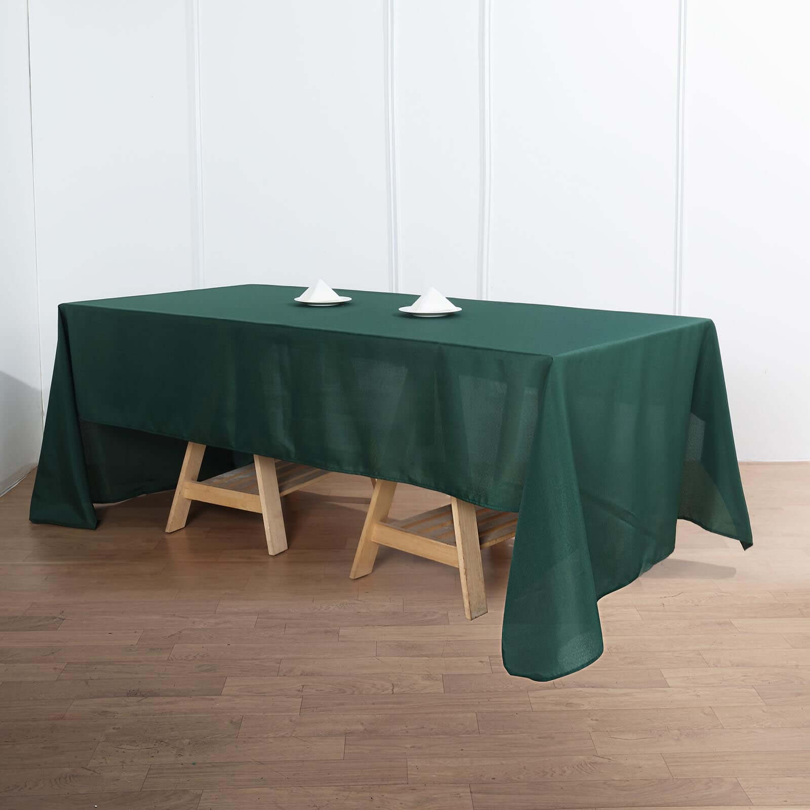 Polyester 60x126 Rectangle Tablecloth Hunter Emerald Green - Wrinkle-Resistant Table Cover