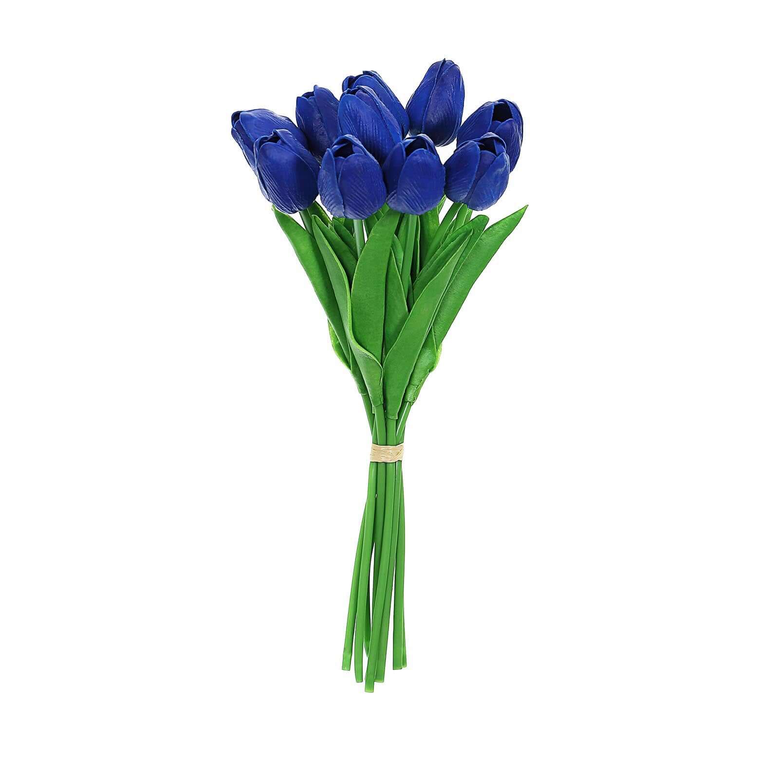 10 Stems 13 Royal Blue Real Touch Artificial Foam Tulip Flowers