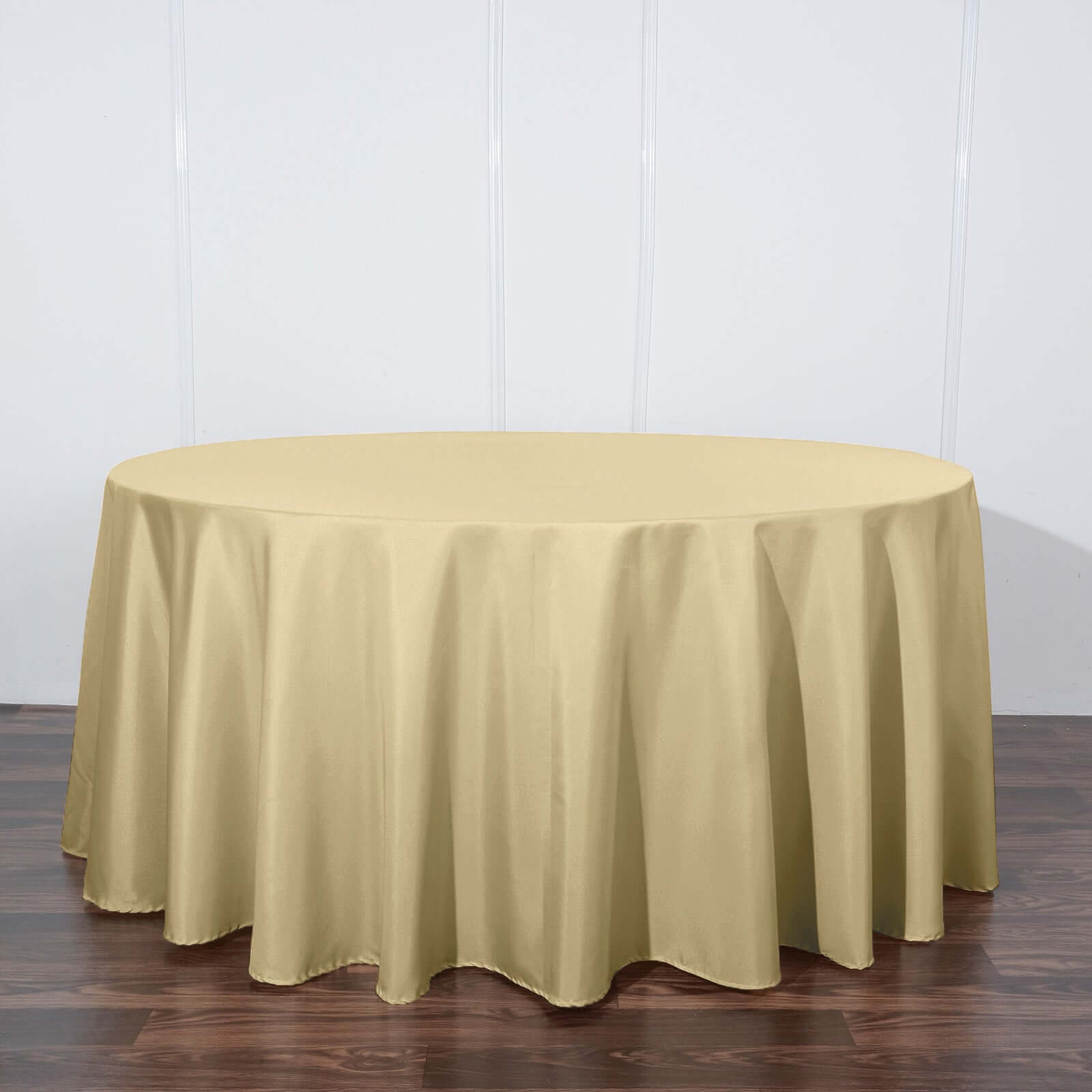 Polyester 120 Round Tablecloth Champagne - Seamless Wrinkle-Resistant Table Cover