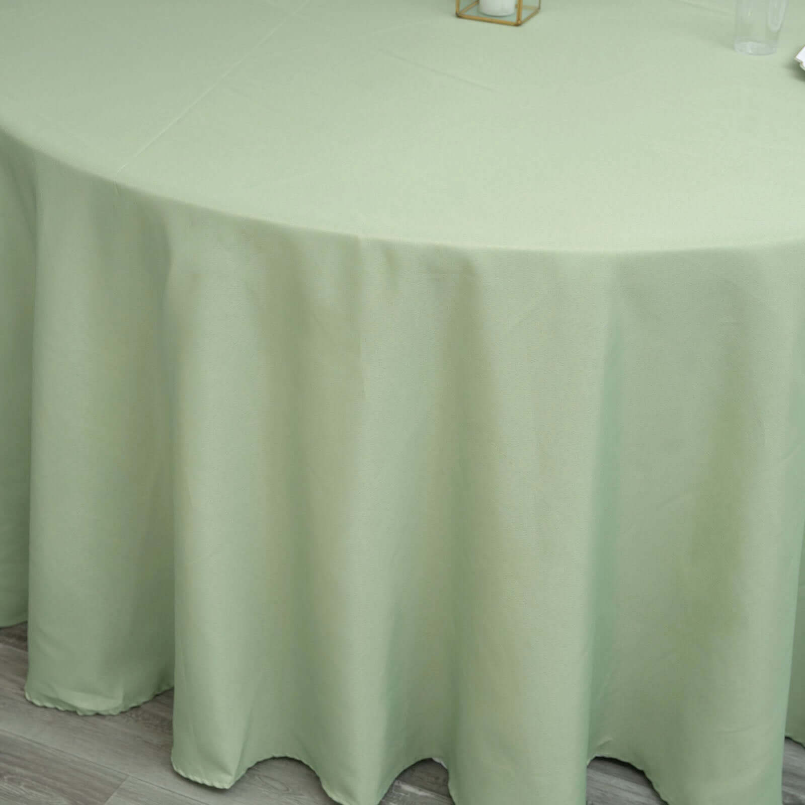 Polyester 120 Round Tablecloth Sage Green - Seamless Wrinkle-Resistant Table Cover