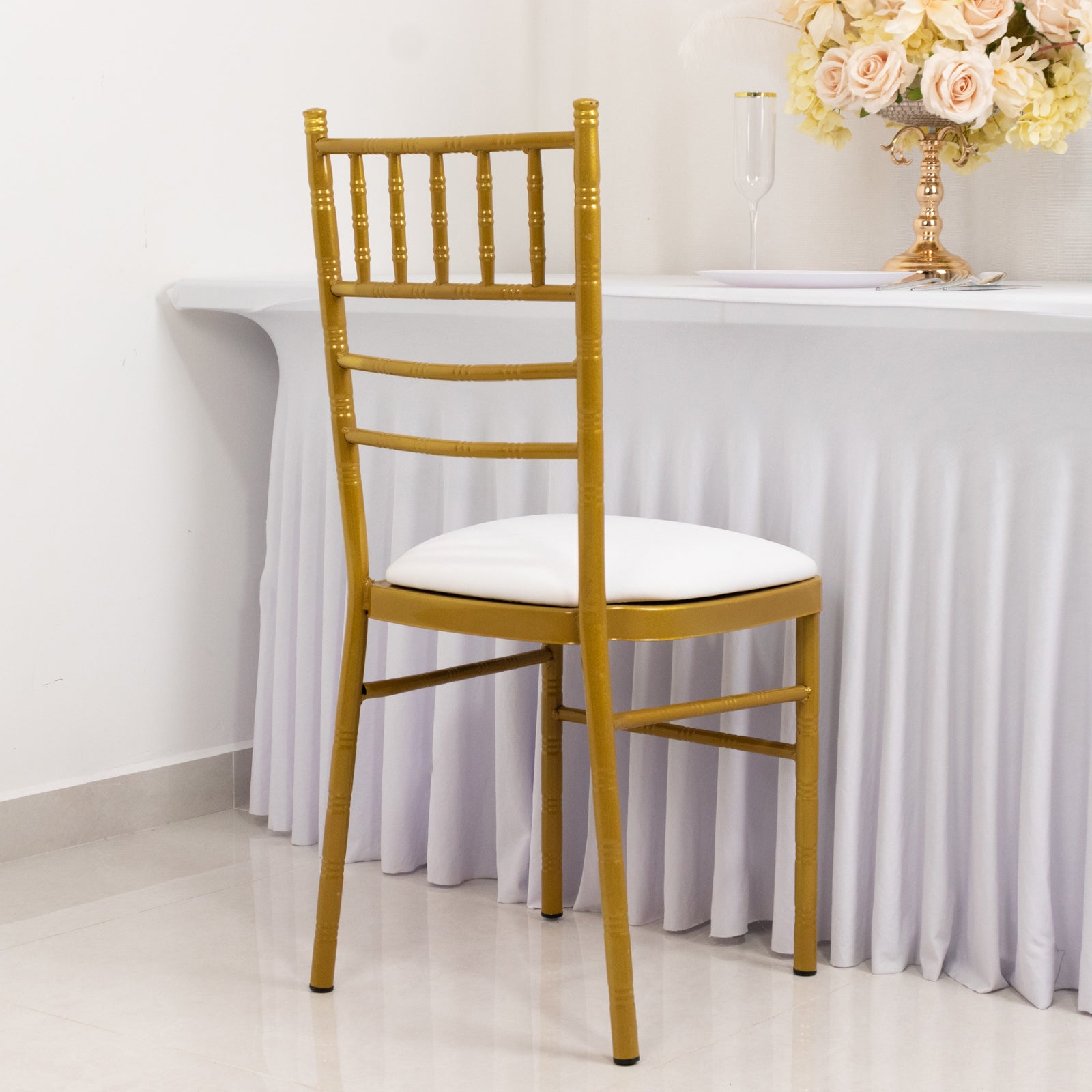 5 Pack Spandex Seat Pad Slipcovers for Chiavari White Blush - Washable Stretch Fitted Design for Dining Chairs