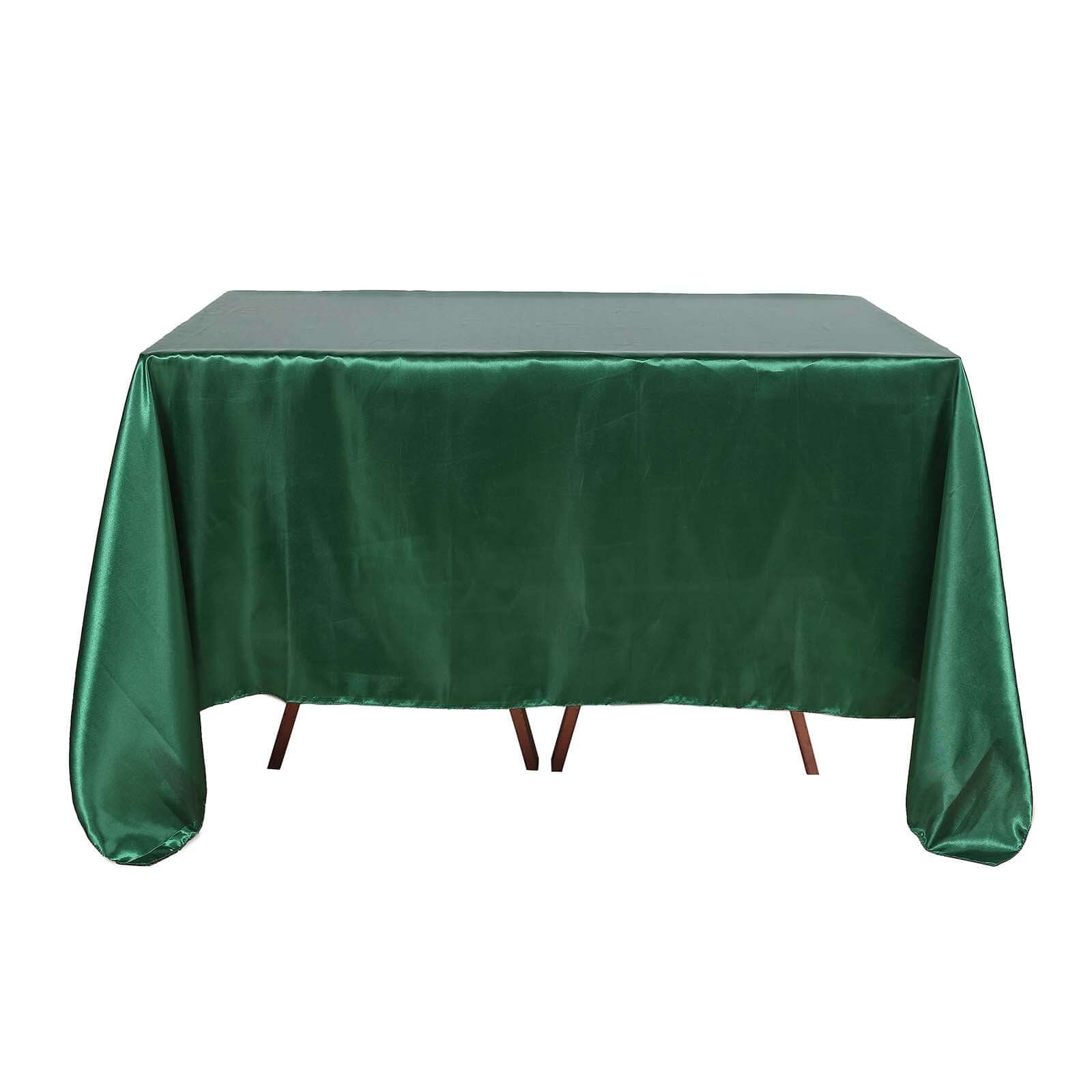 Satin 90x90 Table Overlay Square Tablecloth Hunter Emerald Green - Smooth Finish Table Topper