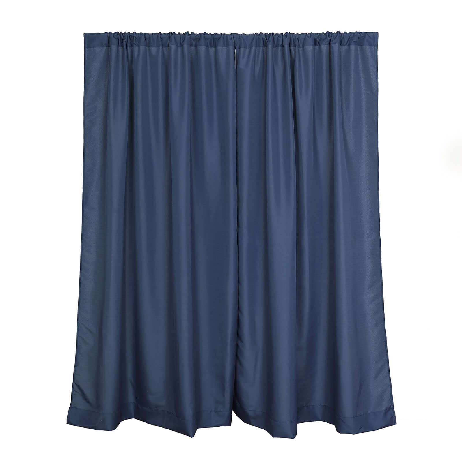 2 Pack Navy Blue Polyester Event Curtain Drapes, 10ftx8ft Backdrop Event Panels With Rod Pockets 130 GSM