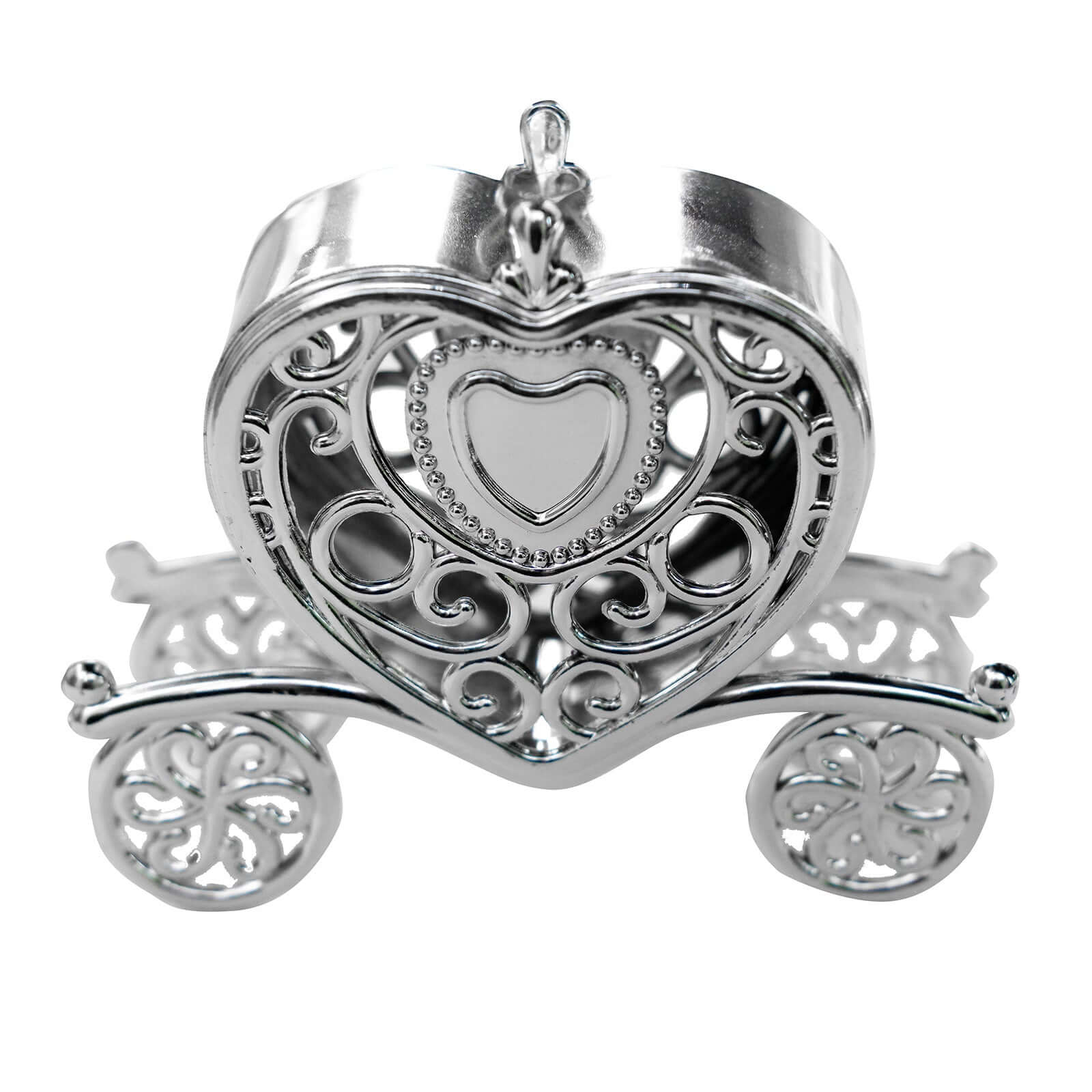 12-Pack Heart Carriage Candy Container Gift Boxes Silver Princess - Stylish Favor Boxes for Special Occasions 4