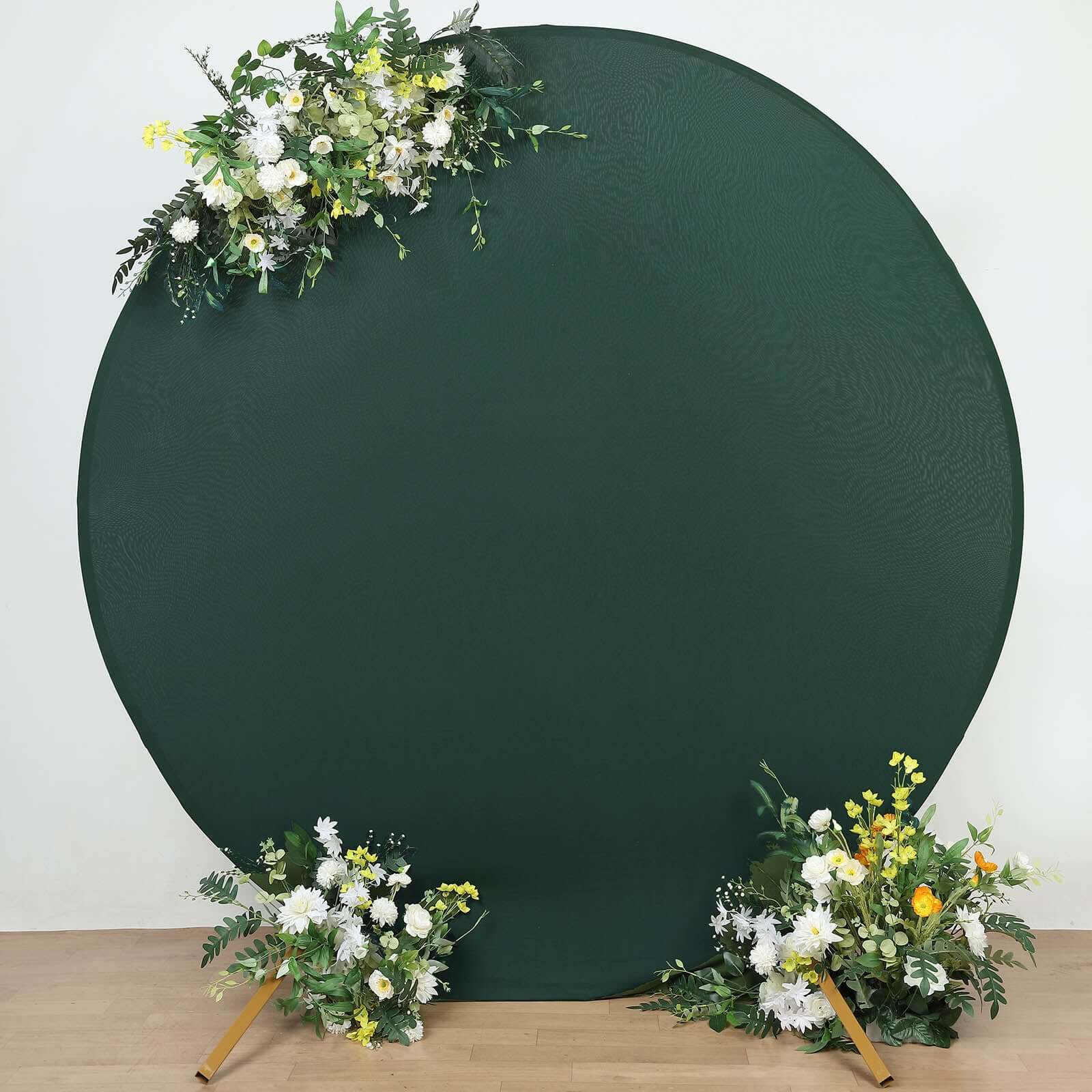 7.5ft Matte Hunter Emerald Green Round Spandex Fit Party Backdrop Stand Cover