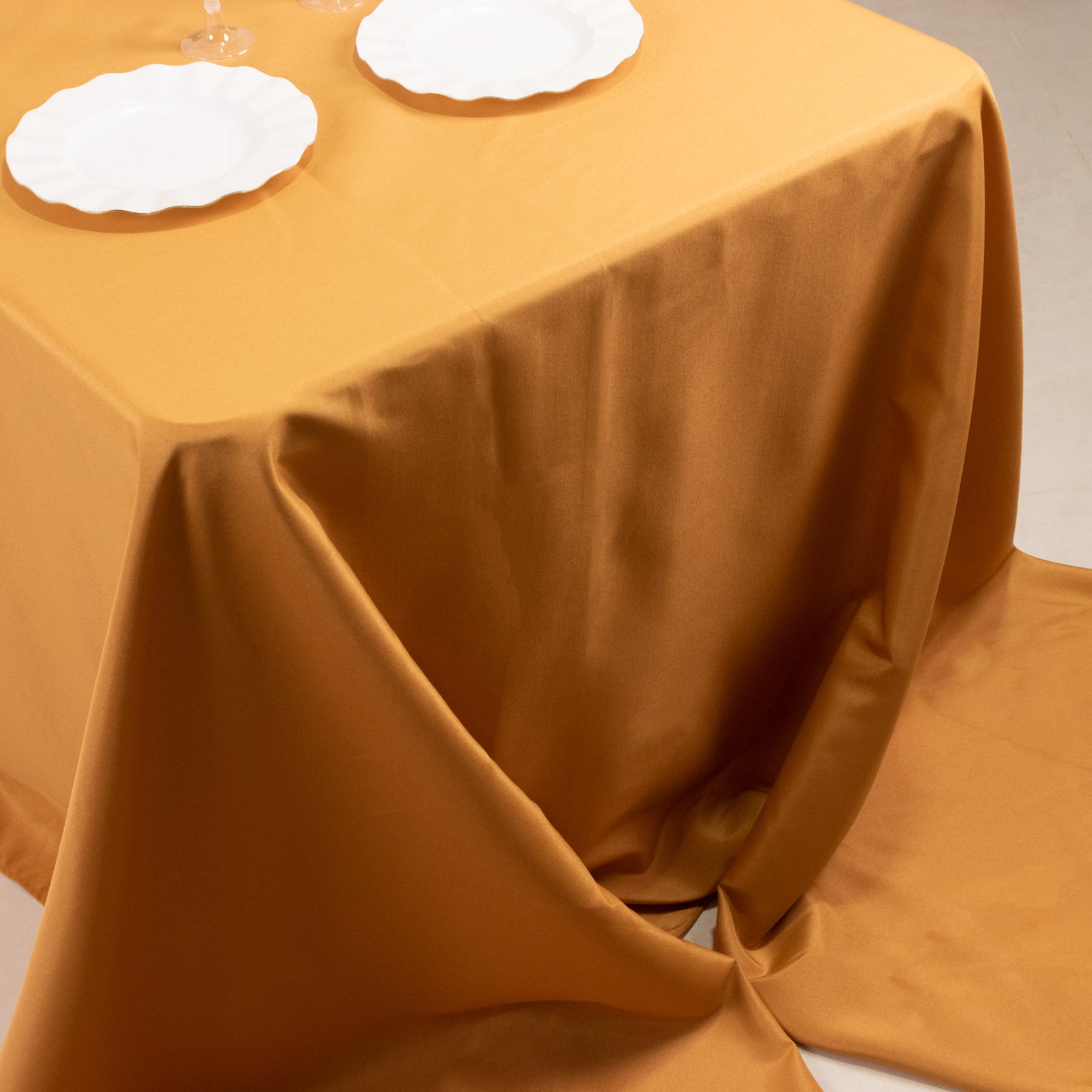 Premium Polyester 90x156 Rectangle Tablecloth Gold - Seamless 220GSM Stain-Resistant Design for Classy Events