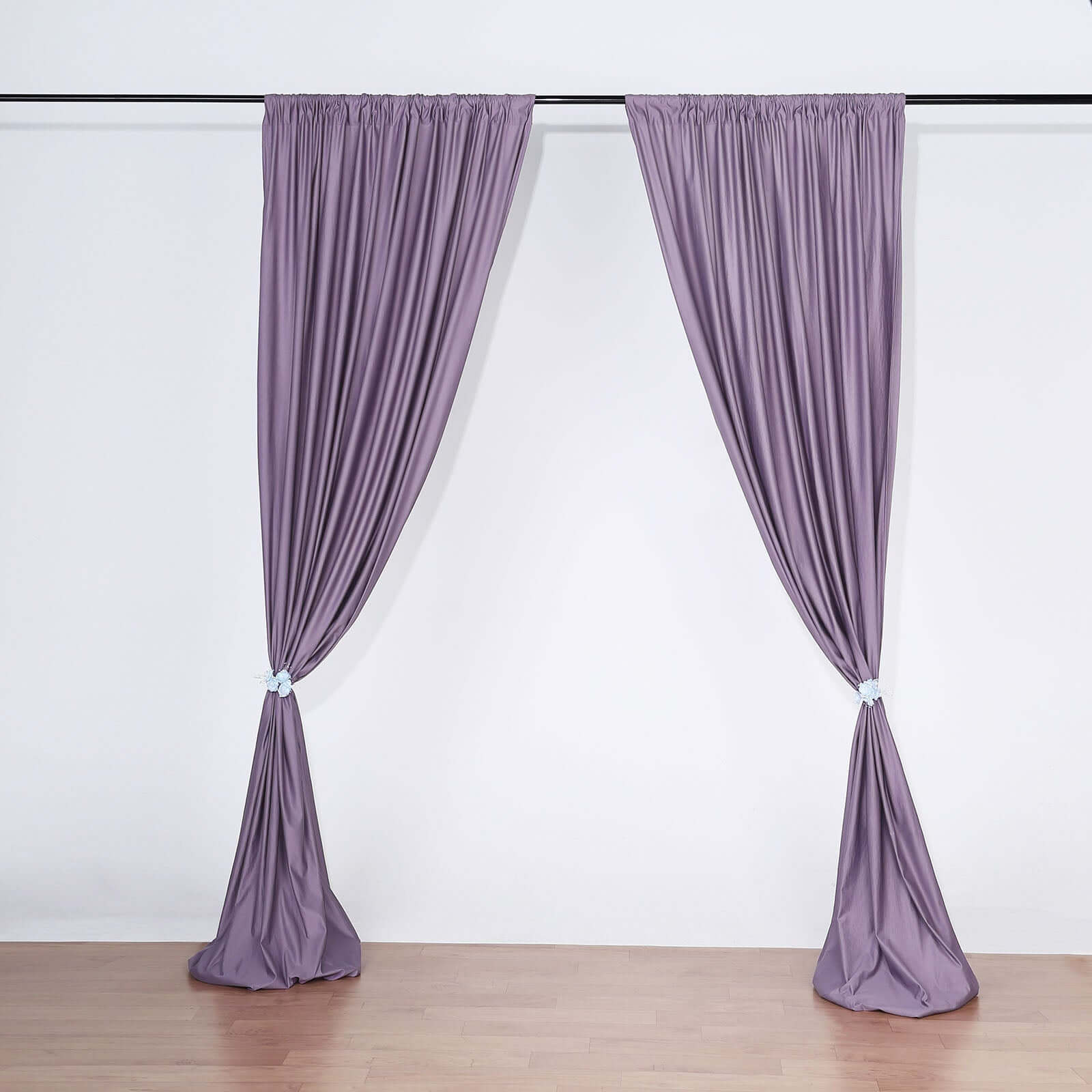 2 Pack Violet Amethyst Scuba Polyester Event Curtain Drapes, Durable Flame Resistant Backdrop Event Panels Wrinkle Free with Rod Pockets - 10ftx10ft