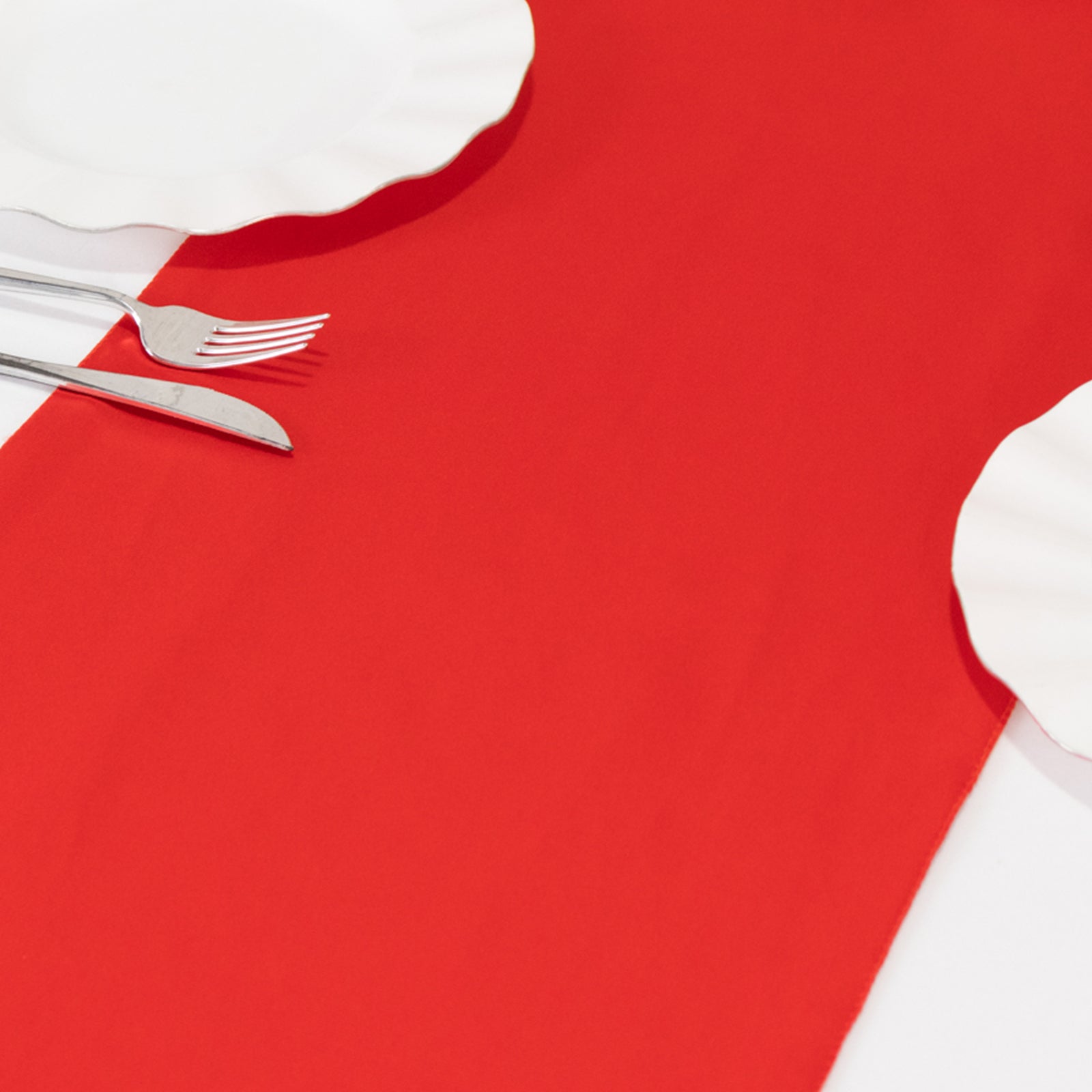 Premium Scuba Polyester 12x108 Table Runner Red - Wrinkle-Free Table Linen