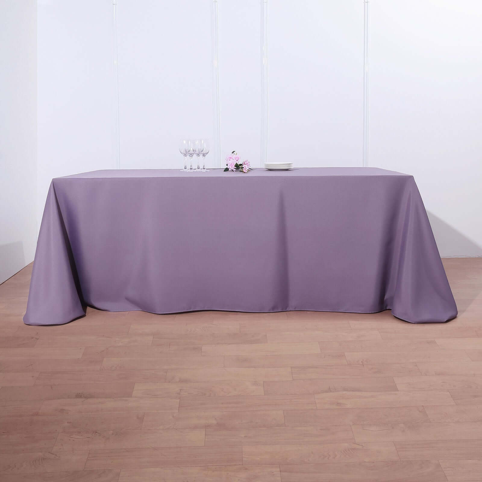 Polyester 90x132 Rectangle Tablecloth Violet Amethyst - Seamless Wrinkle-Resistant Table Cover