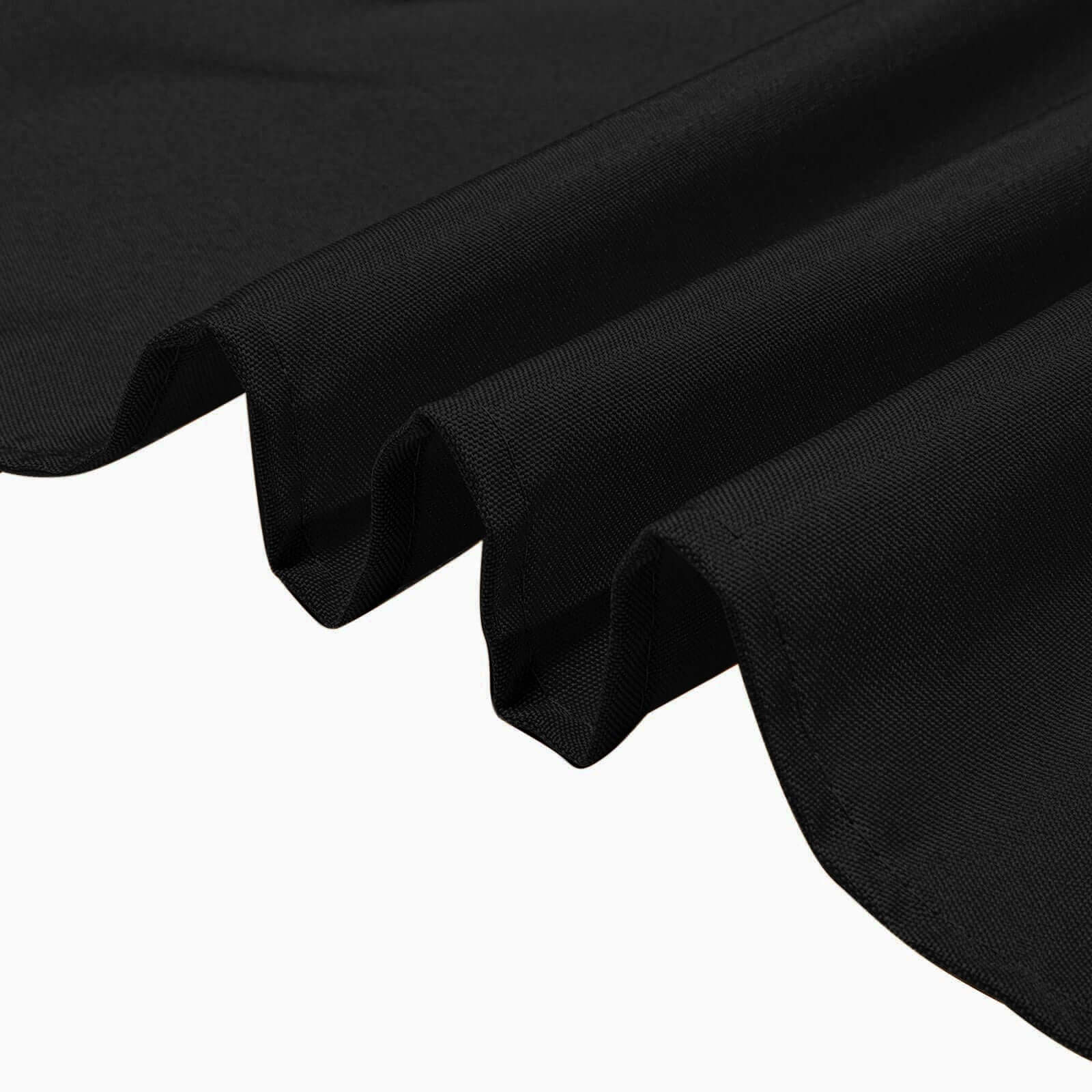 Premium Polyester Square Tablecloth 70x70 Black 220GSM Wrinkle-Resistant Table Cover