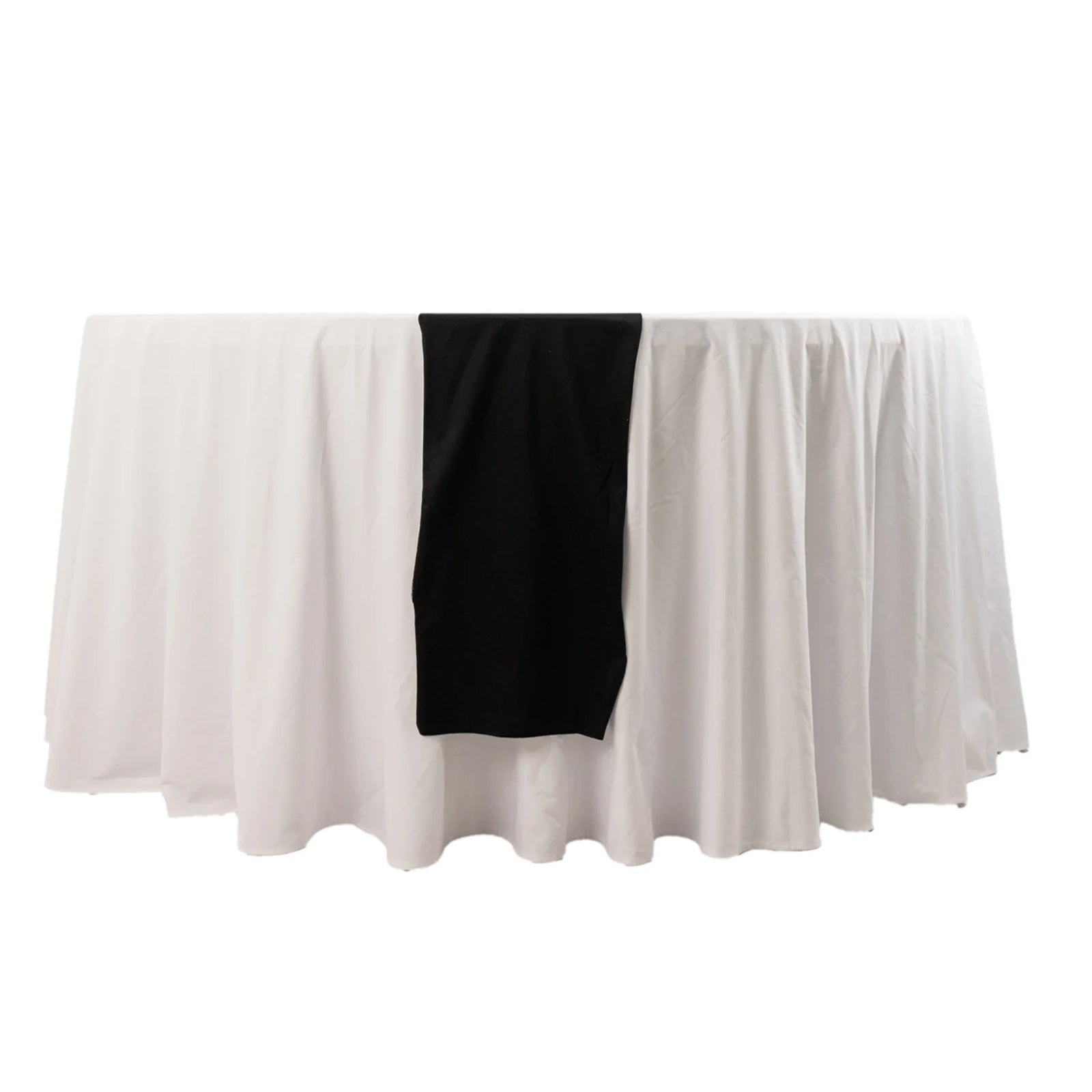 Premium Scuba Polyester 12x108 Table Runner Black - Wrinkle-Free Table Linen for Events & Weddings