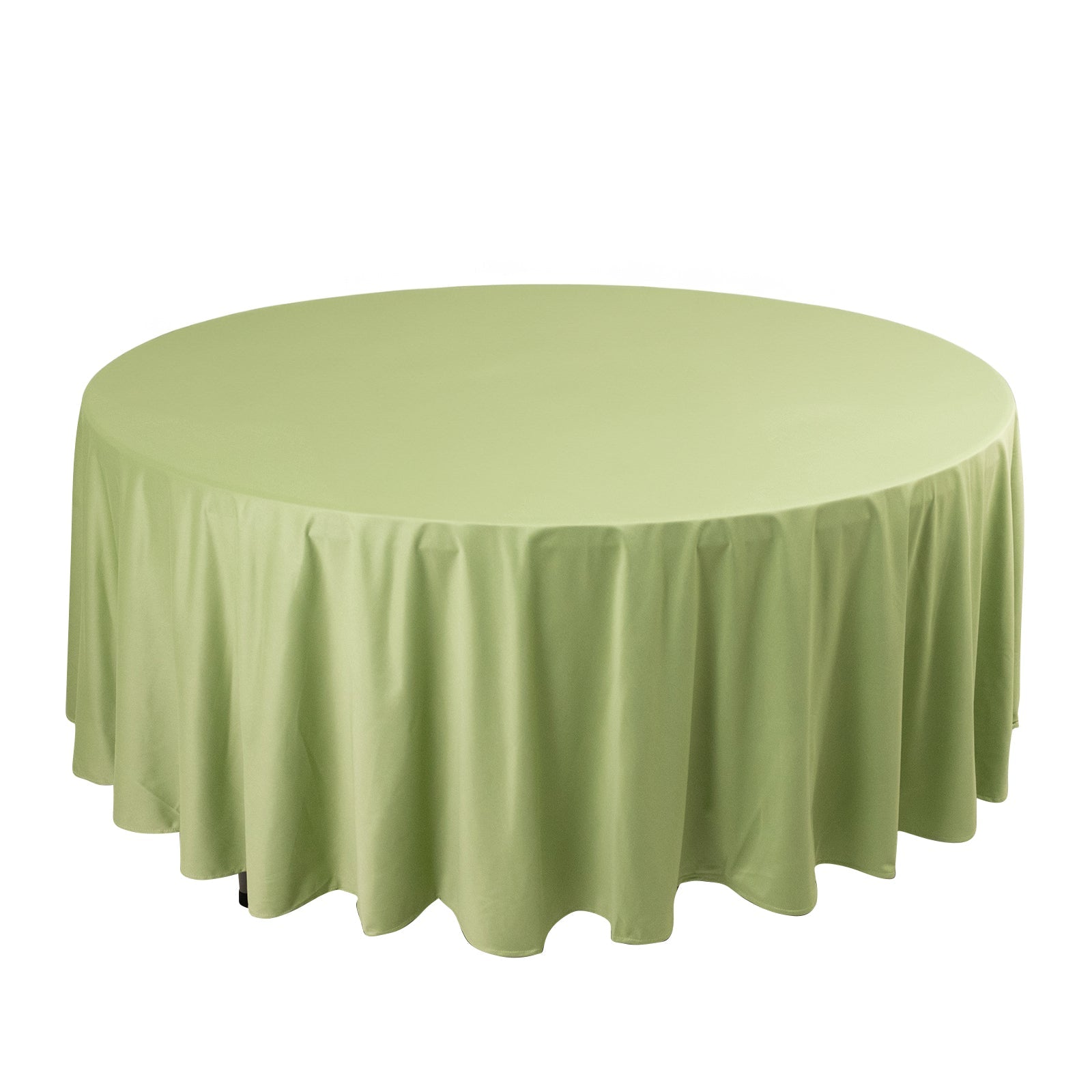 Premium Scuba Round 108 Tablecloth Sage Green - Wrinkle Free & Stain Resistant Table Cover