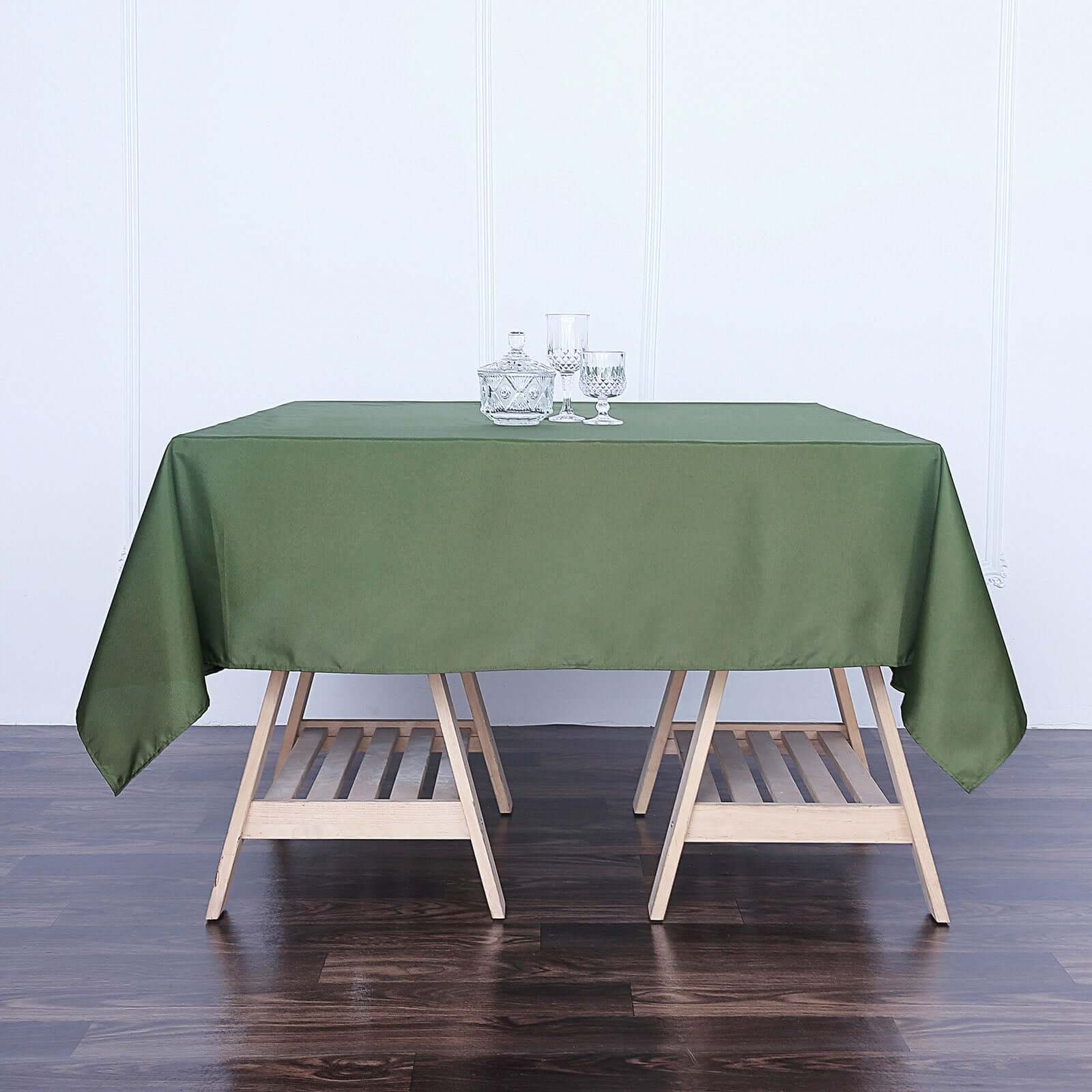 Polyester Square 70x70 Tablecloth Olive Green - Wrinkle-Resistant & Durable Table Cover
