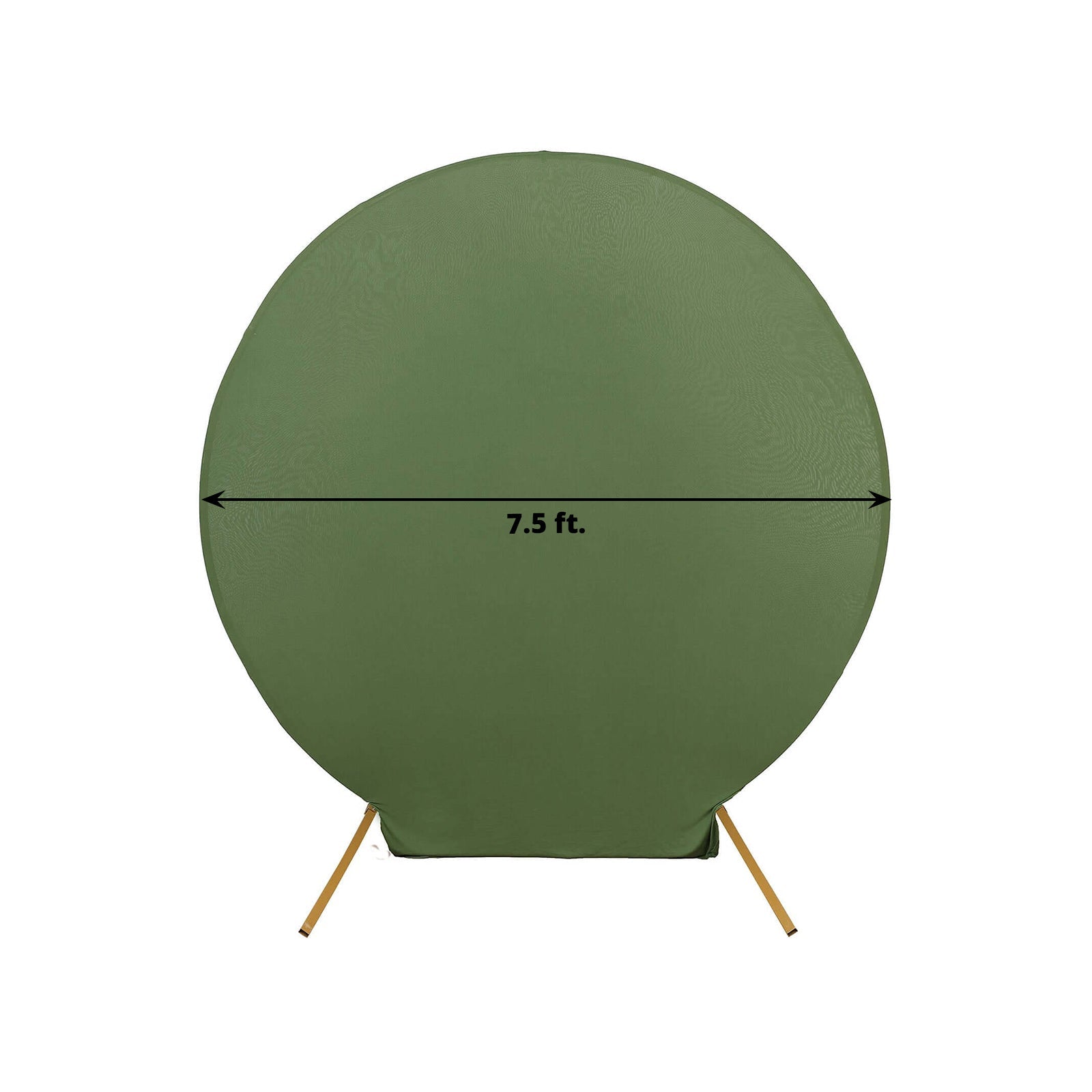 7.5ft Matte Olive Green Round Spandex Fit Party Backdrop Stand Cover