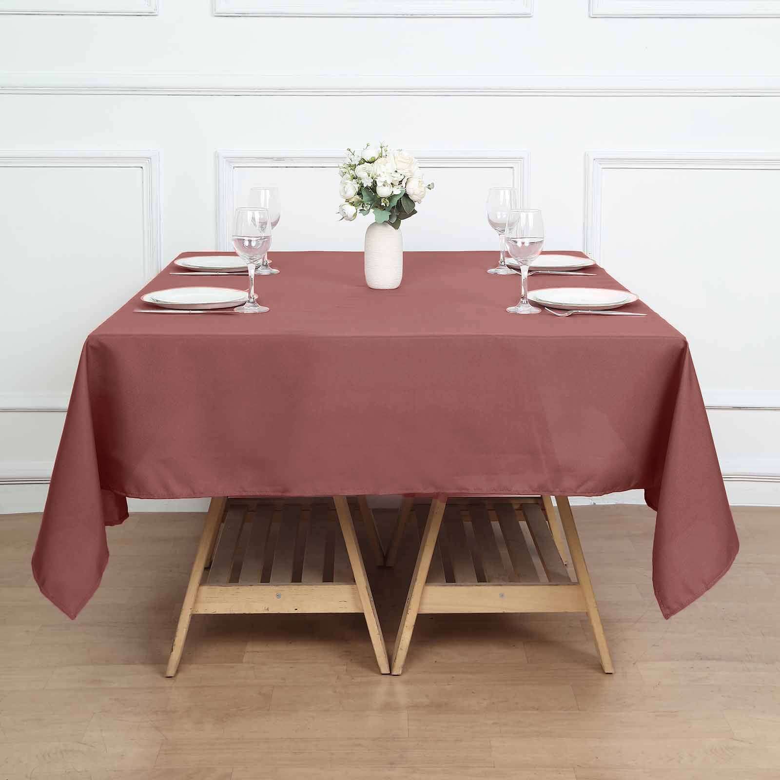 Cinnamon Rose Polyester Square Tablecloth 70x70