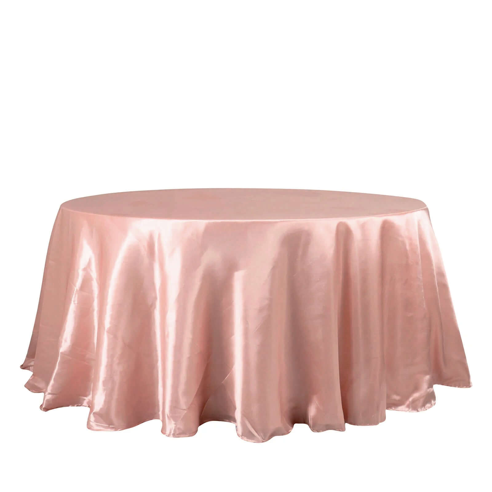 Satin 132 Round Tablecloth Dusty Rose - Stylish Seamless Table Cover