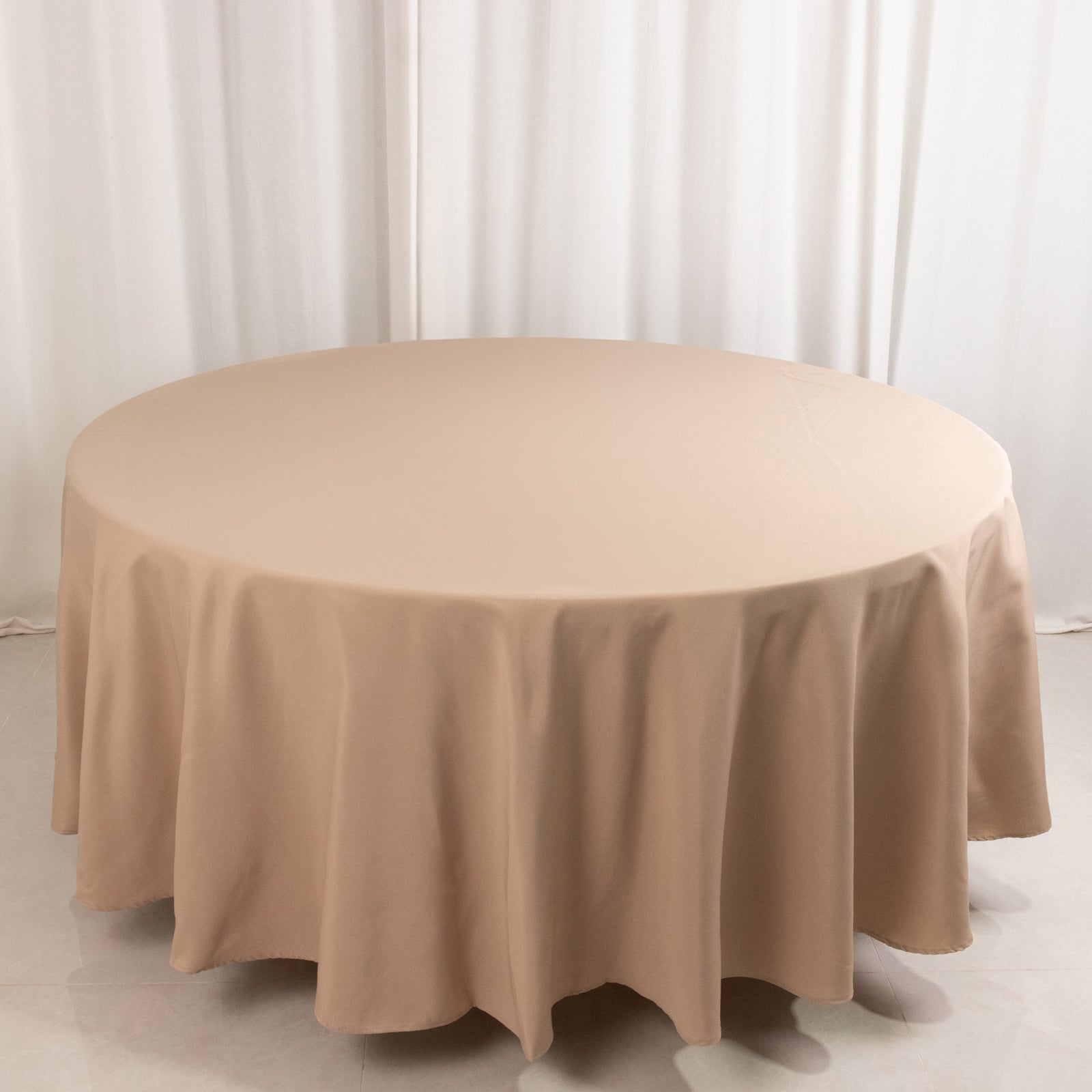 Premium Polyester 108 Round Tablecloth Nude - Wrinkle-Resistant 220GSM Table Cover