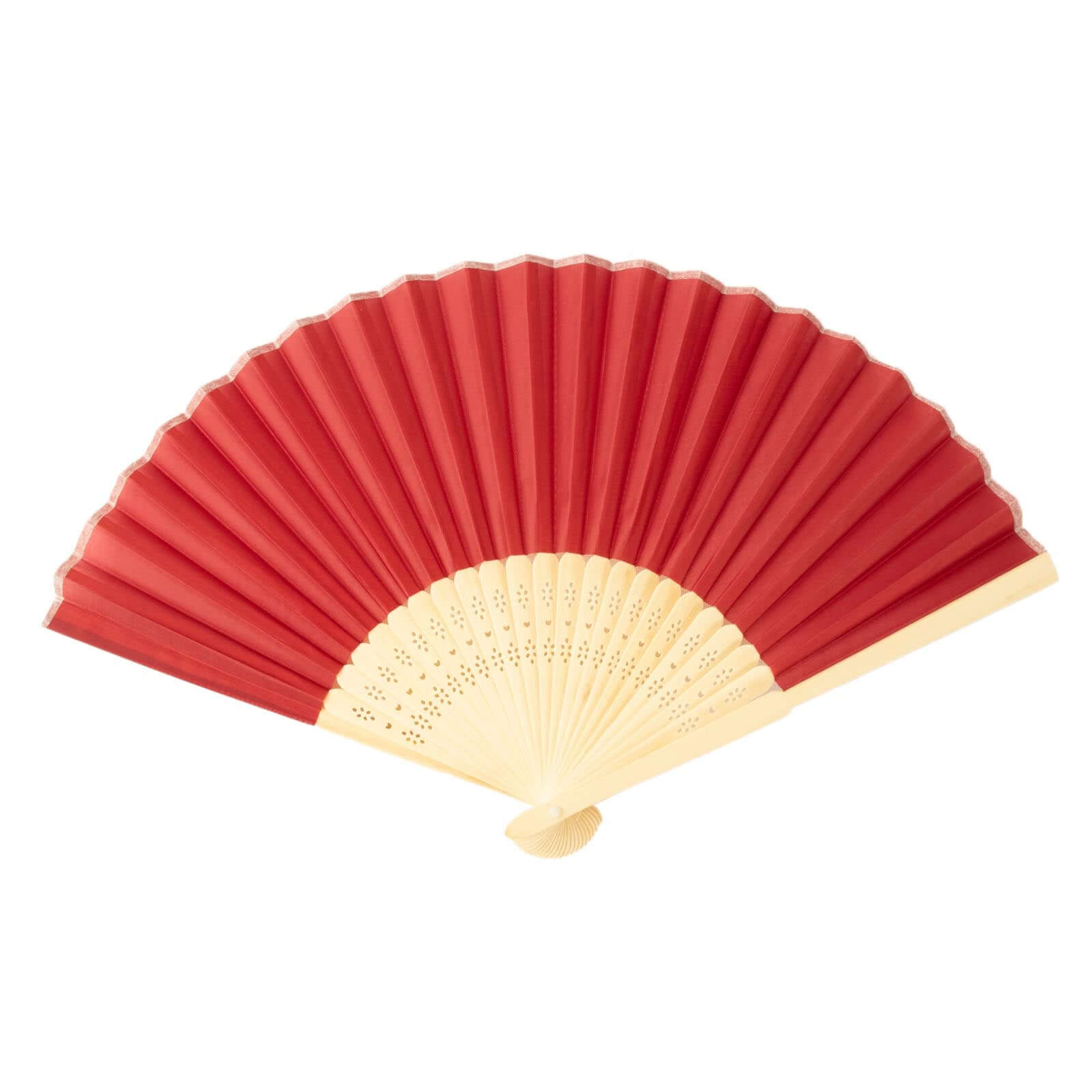 5 Pack Red Asian Silk Folding Fans Party Favors, Oriental Folding Fan Favors