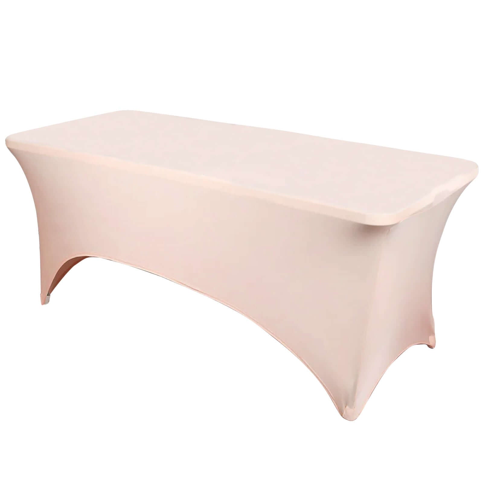 Stretch Spandex 6ft Rectangle Tablecloth Blush - Durable Form-Fitting Table Cover for Events & Presentations