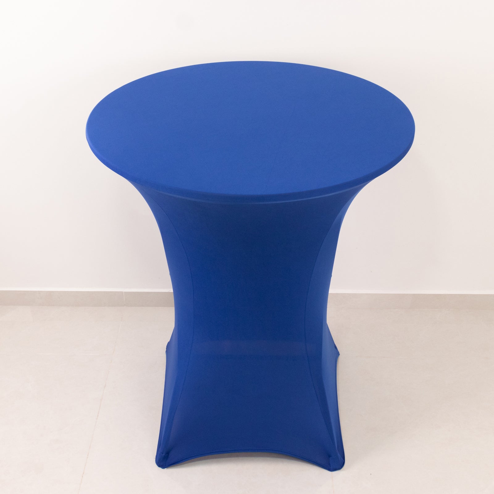 Spandex 33-36 Round Cocktail Table Cover Royal Blue - Easy to Maintain Stretch Fitted Highboy Tablecloth