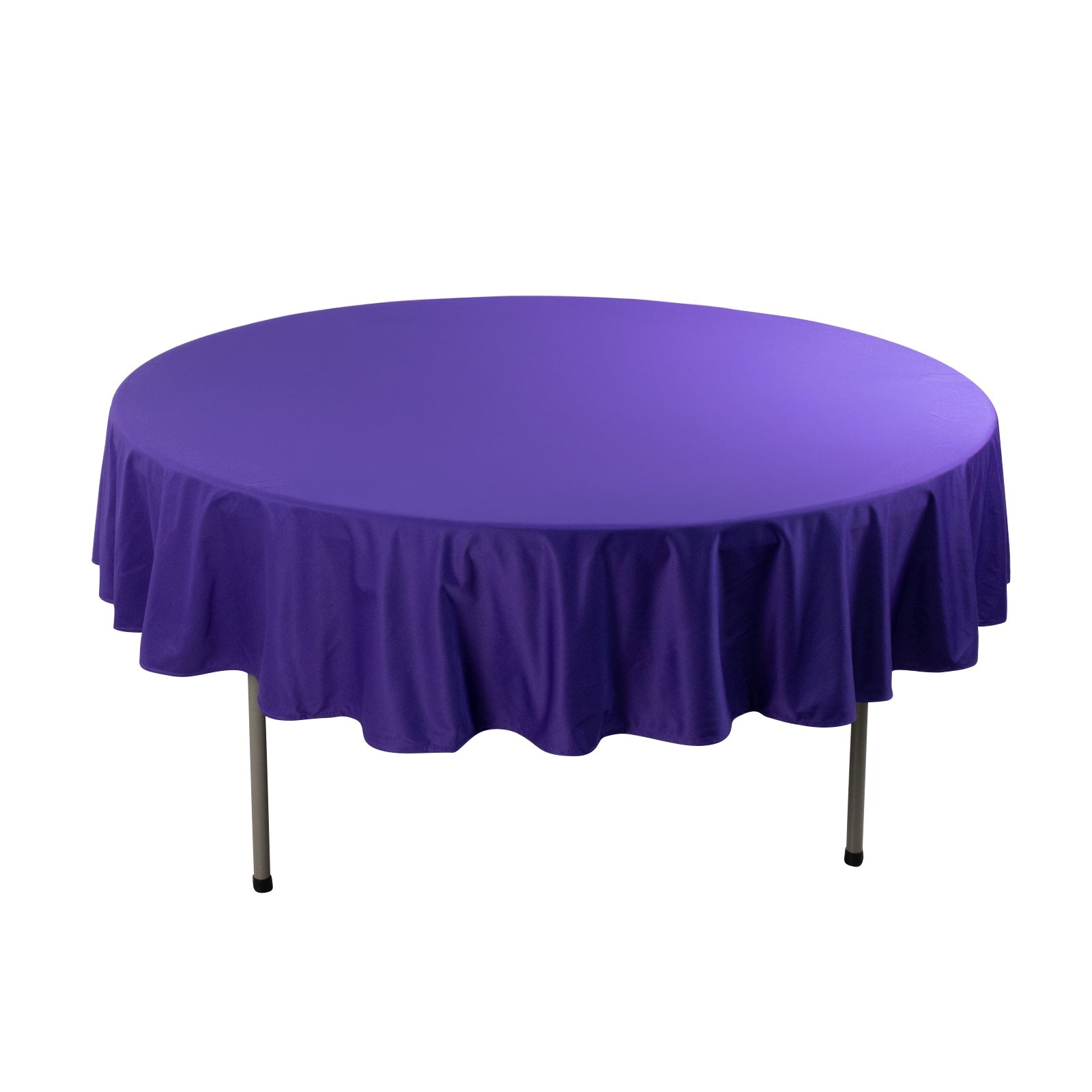 Premium Scuba Round 90 Tablecloth Purple - Wrinkle Free & Stain Resistant Table Cover