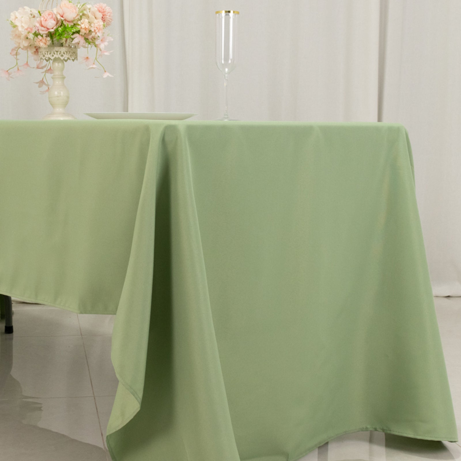 Premium Polyester 60x126 Rectangle Tablecloth Sage Green - Stain-Resistant 220GSM Finish Table Cover