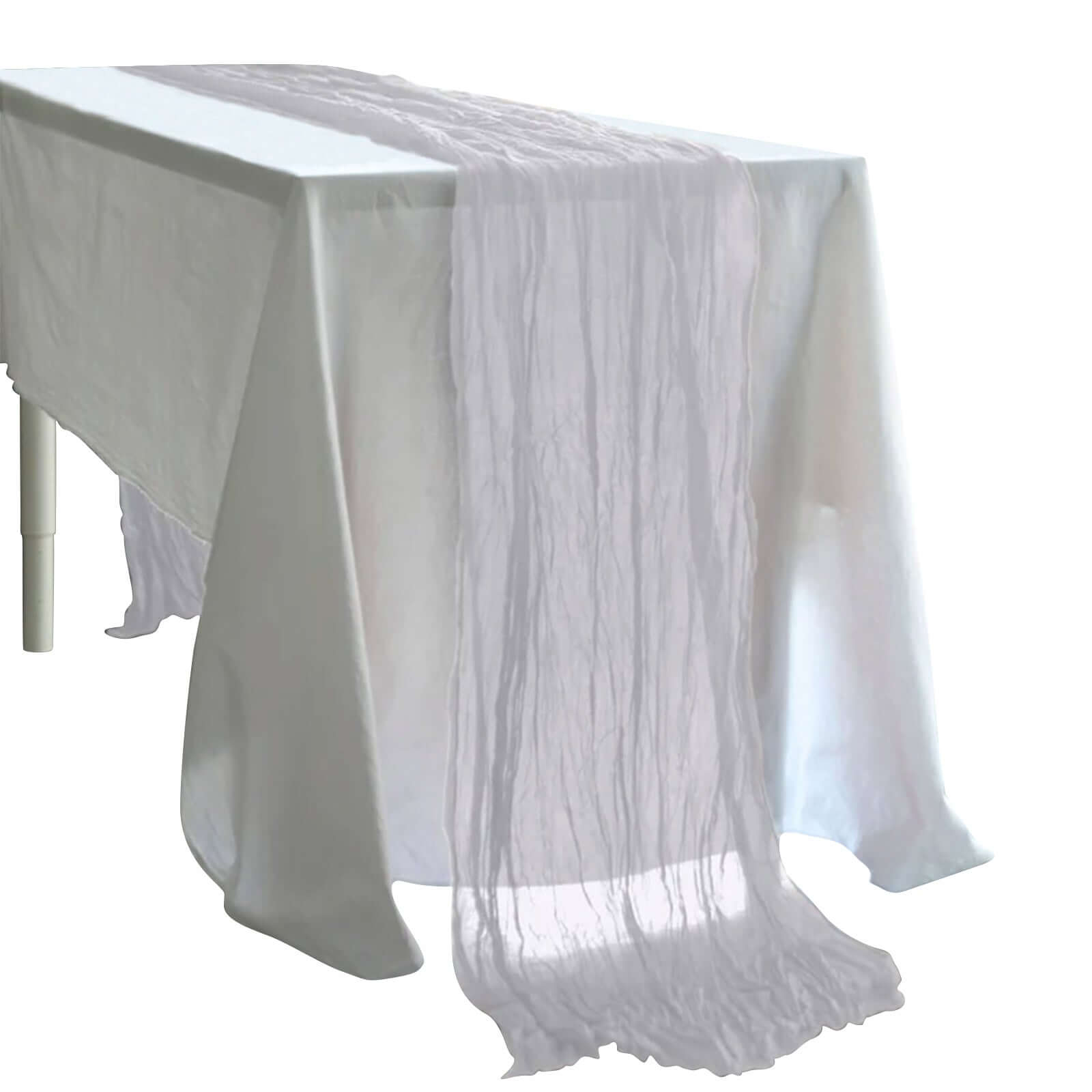 Gauze Cheesecloth 10ft Table Runner Silver - Rustic Boho Style