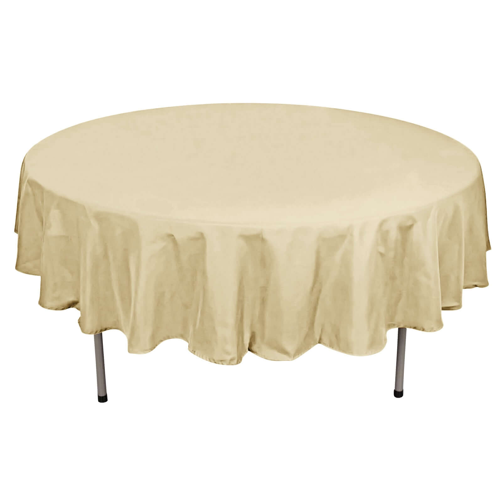 Polyester 90 Round Tablecloth Champagne - Stain & Wrinkle-Resistant Table Cover