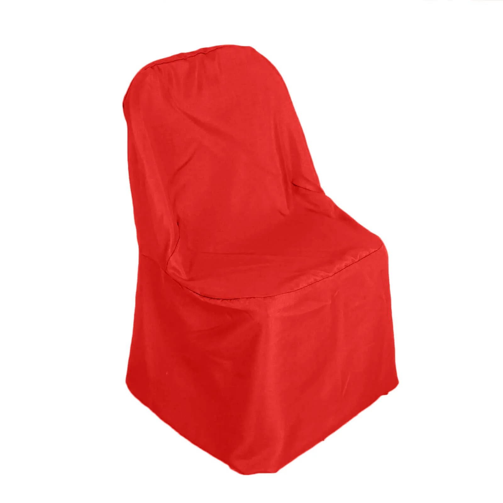 10 Pack Polyester Chair Covers for Folding Chairs Red - Wrinkle-Free Stain-Resistant Slip-On Slipcovers