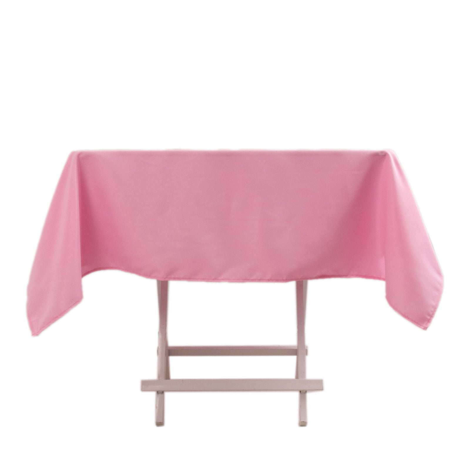 Premium Polyester 54x54 Square Tablecloth Pink - Stain and Wrinkle-Resistant 220GSM Table Cover