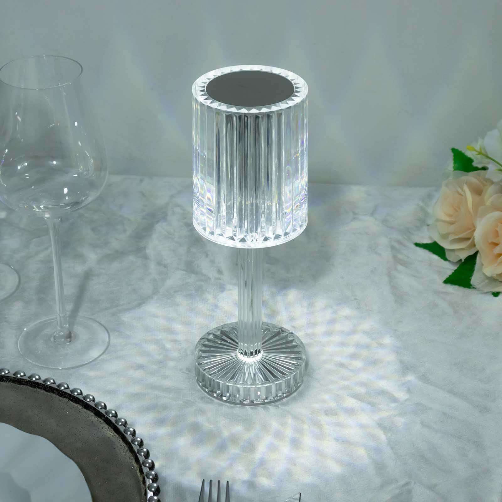 LED Acrylic Table Lamp Cylinder Design Color Changing - Rechargeable Cordless RGB Touch Control Light 10