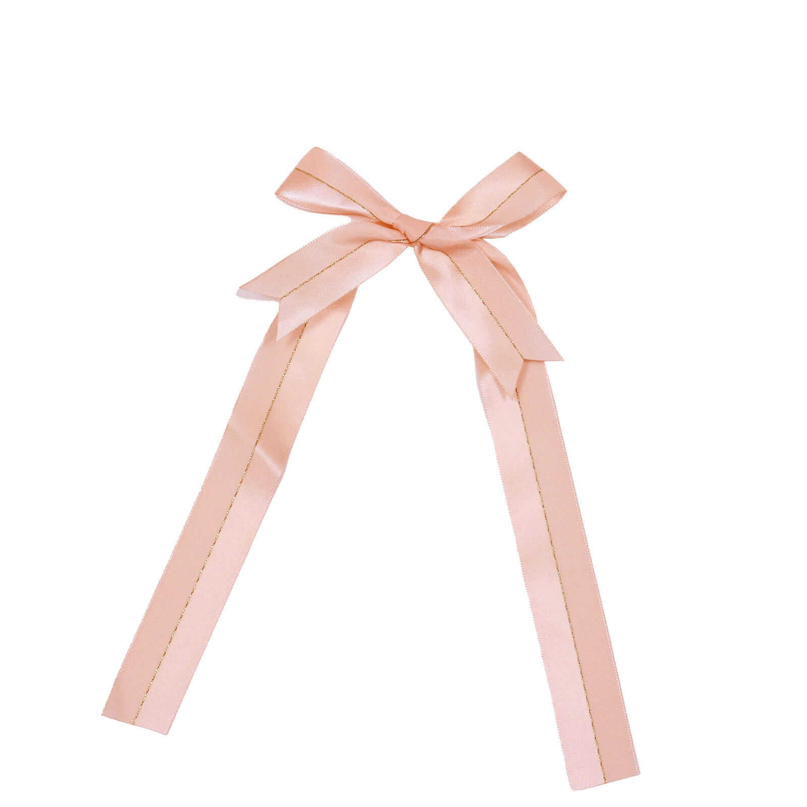 50 PCs 10 Blush Pre Tied Ribbon Bows, Satin Ribbon With Gold Foil Lining For Gift Basket and Party Favors Decor