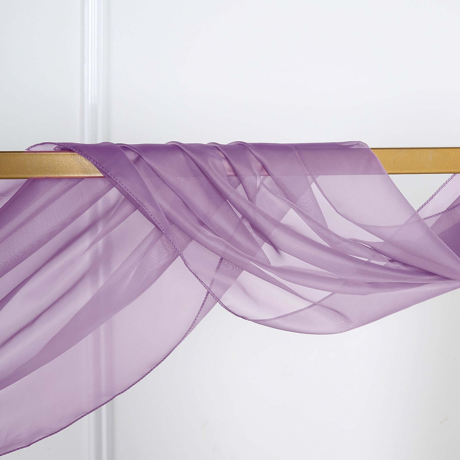 18ft Violet Amethyst Sheer Organza Wedding Arch Drapery Fabric, Window Scarf Valance