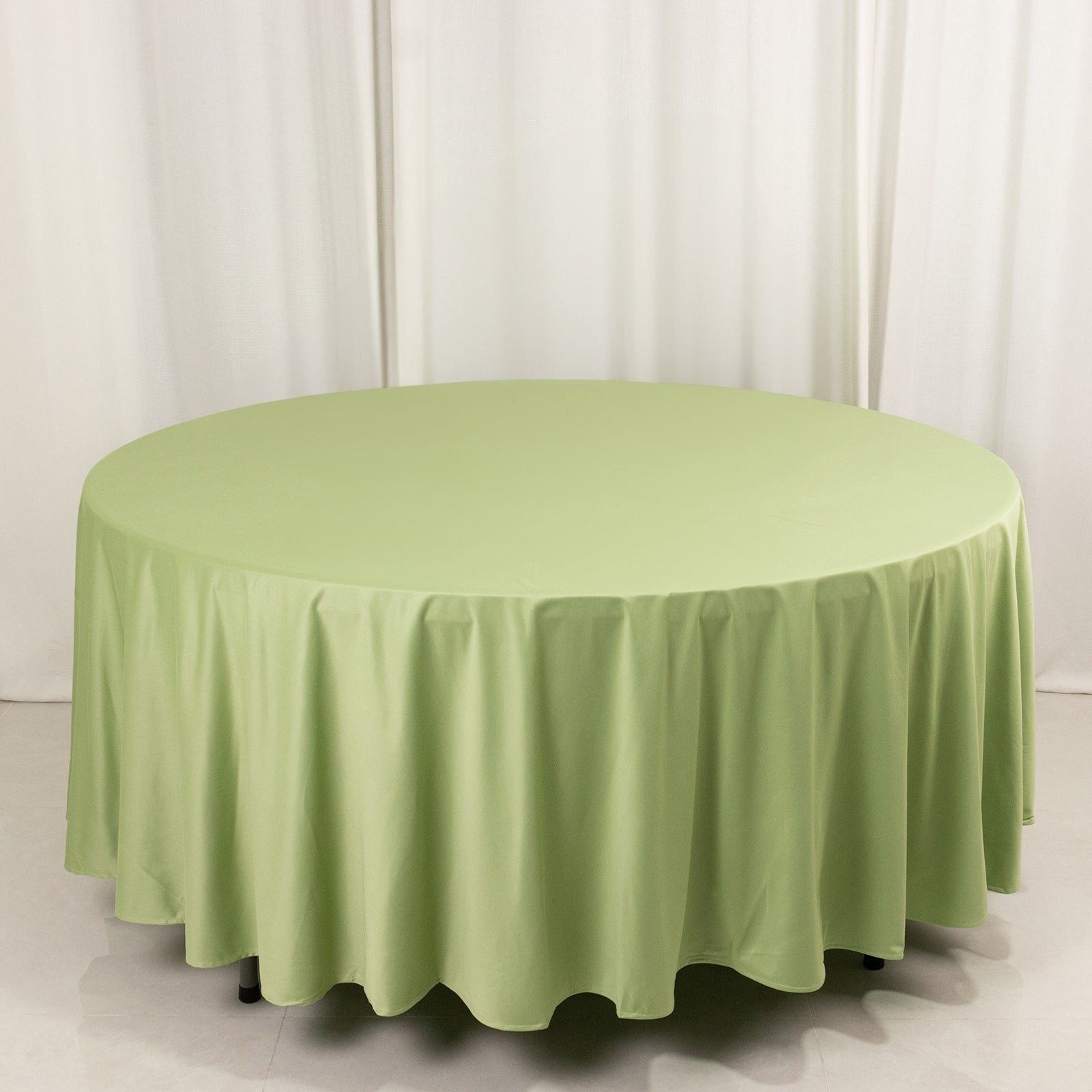 Premium Scuba Round 108 Tablecloth Sage Green - Wrinkle Free & Stain Resistant Table Cover