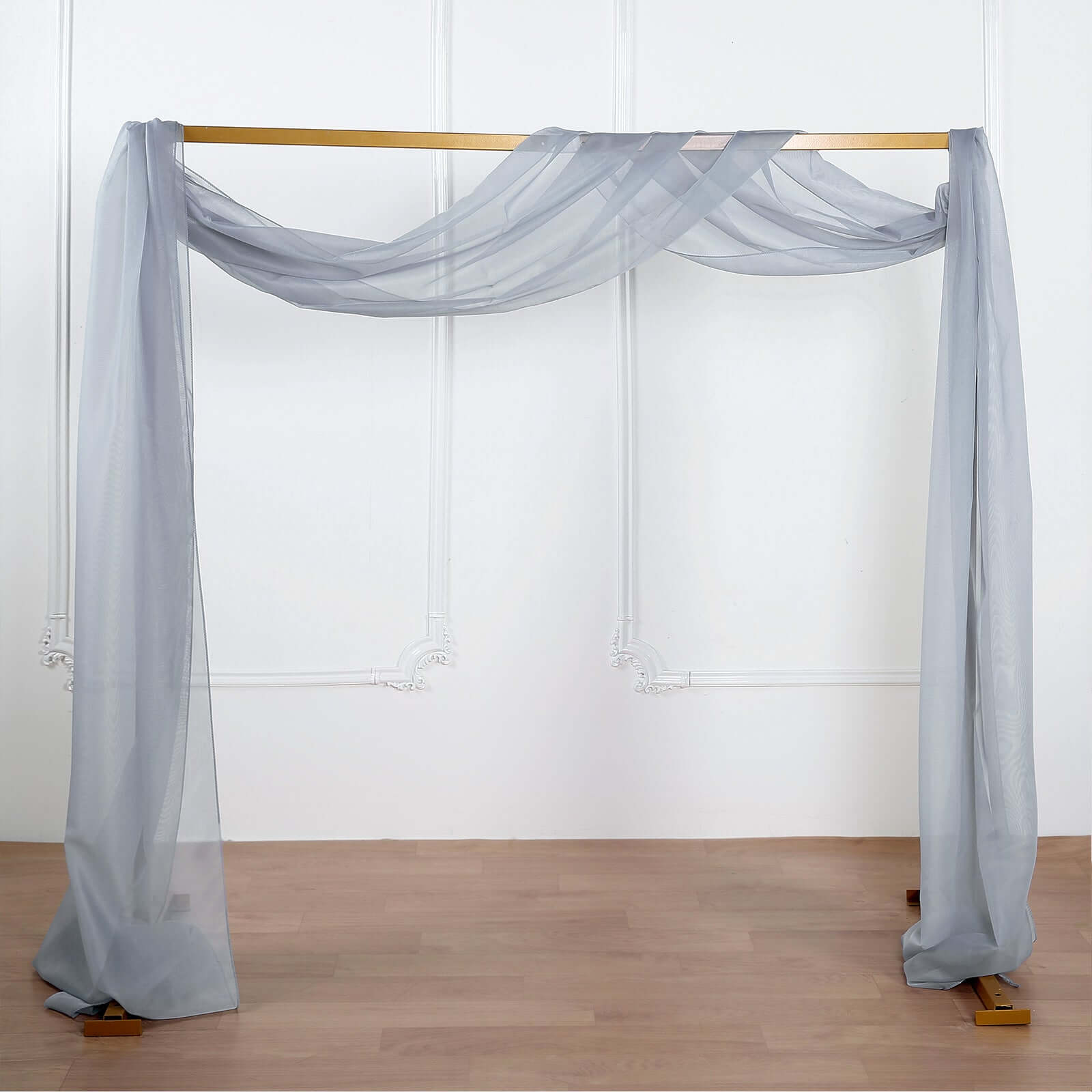 18ft Dusty Blue Sheer Organza Wedding Arch Drapery Fabric, Window Scarf Valance