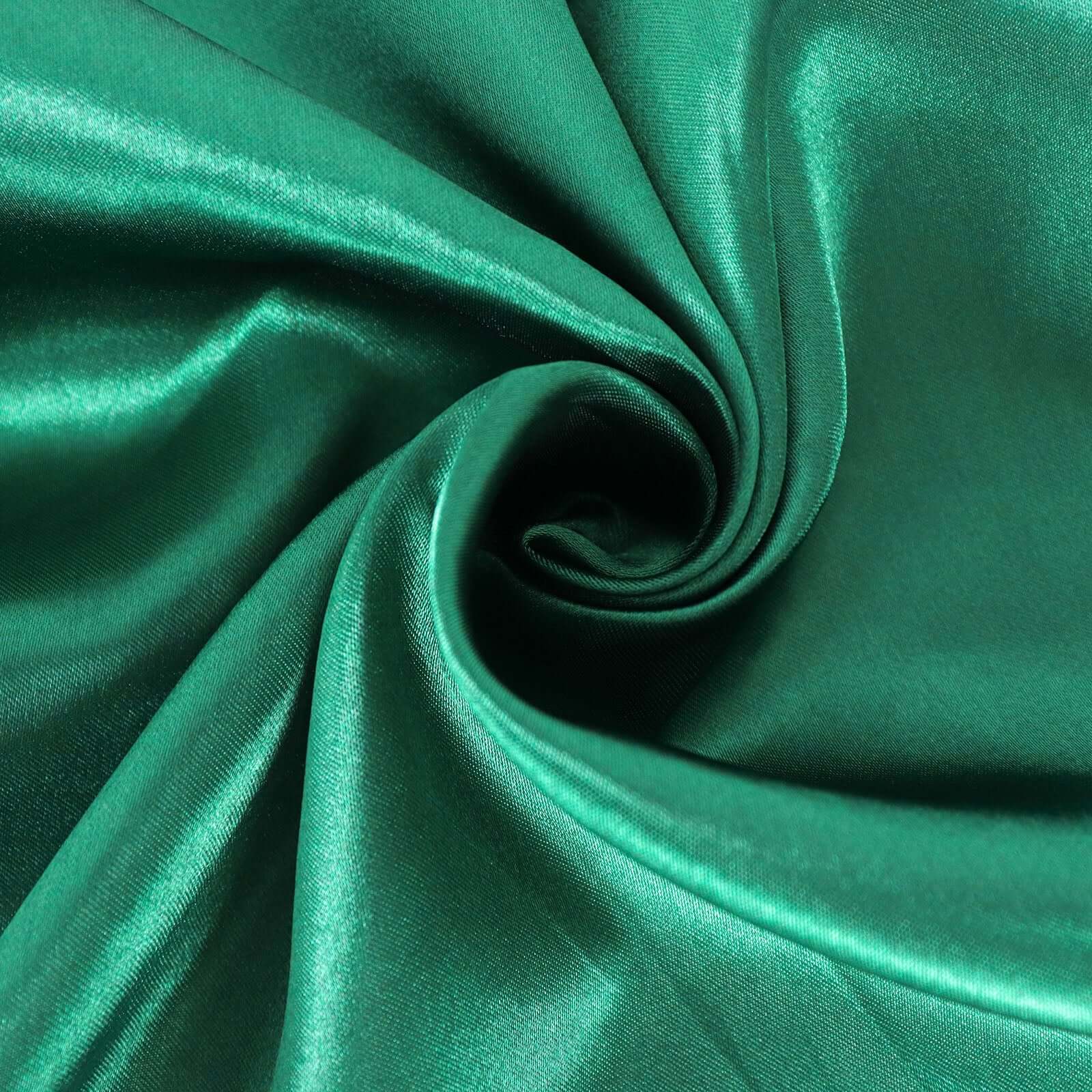 Satin 90 Round Tablecloth Hunter Emerald Green - Smooth and Lustrous Table Cover