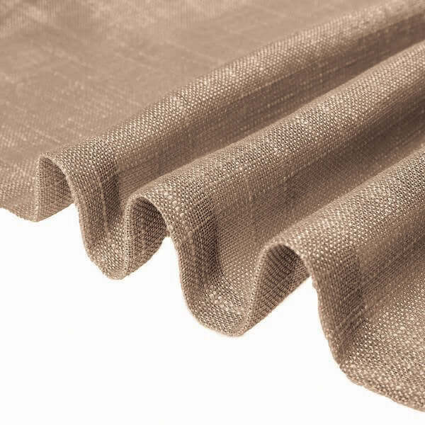 2 Pack Handmade Taupe Faux Linen Curtains 52x84, Curtain Panels With Chrome Grommets