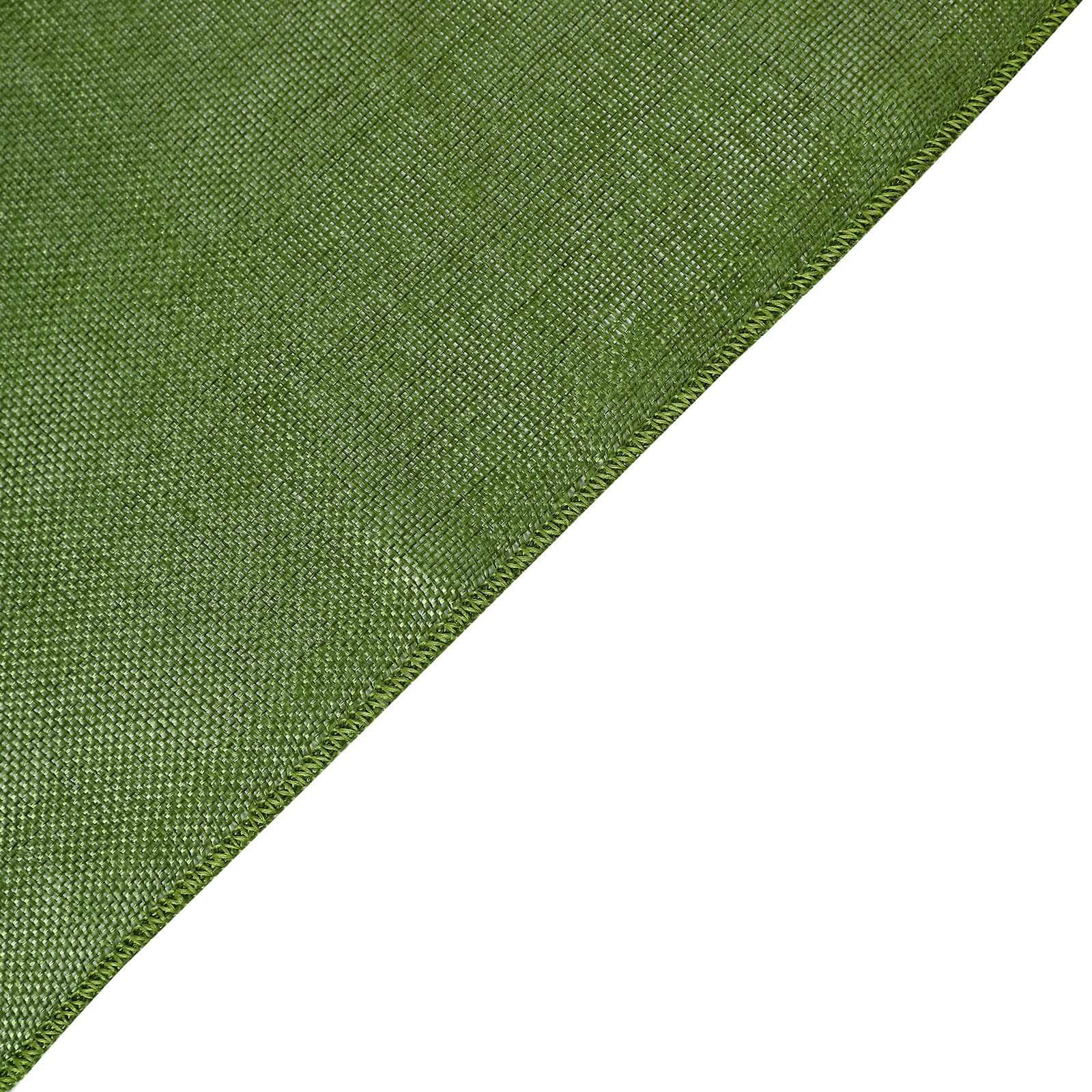 Faux Linen 14x108 Table Runner Moss Green - Rustic Style Table Decor