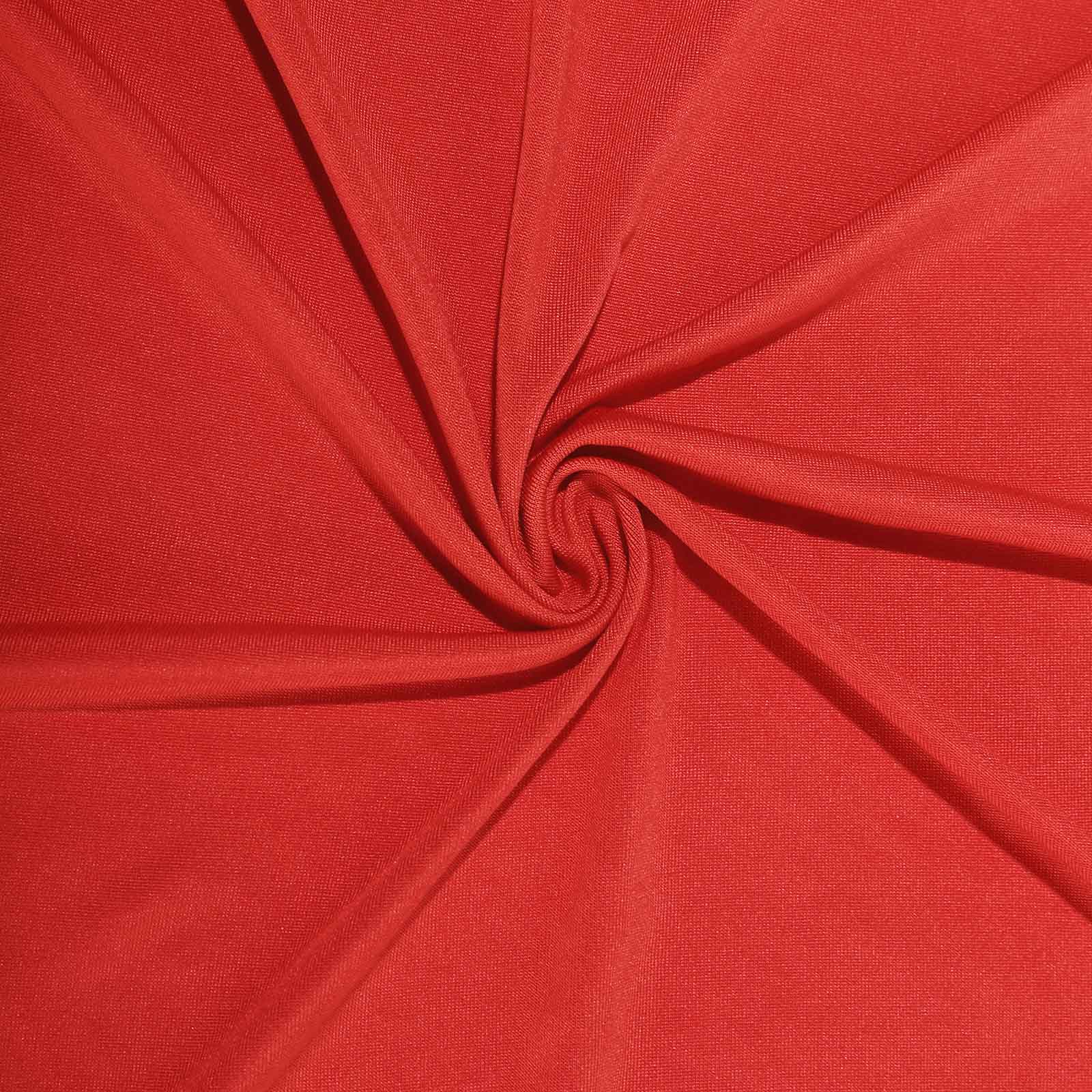 Stretch Spandex 96x30 Rectangle Table Cover Red - Durable Form-Fitting Tablecloth