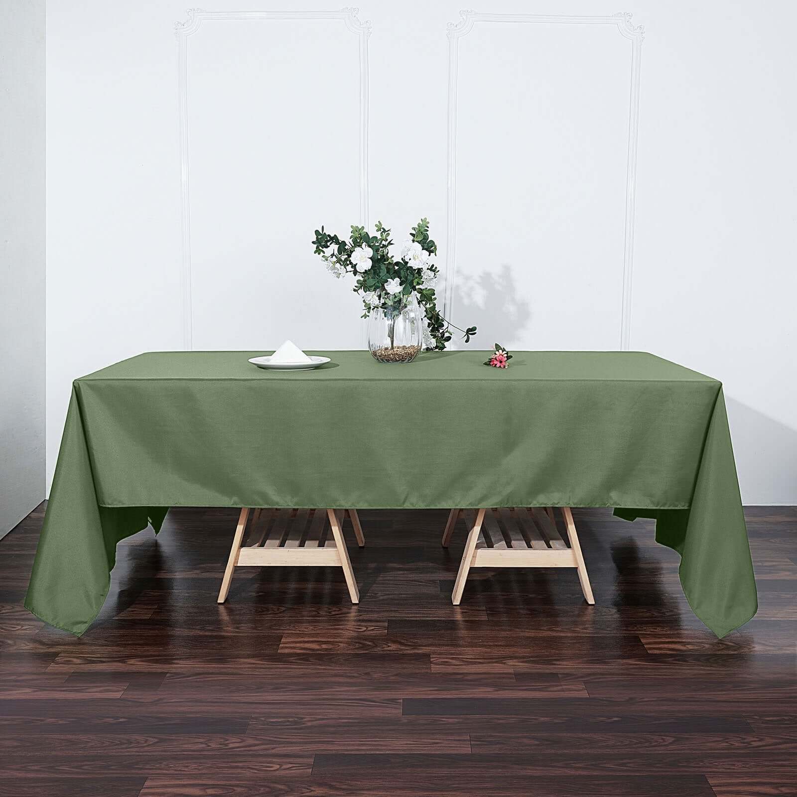 Polyester 60x126 Rectangle Tablecloth Olive Green - Wrinkle-Resistant Table Cover