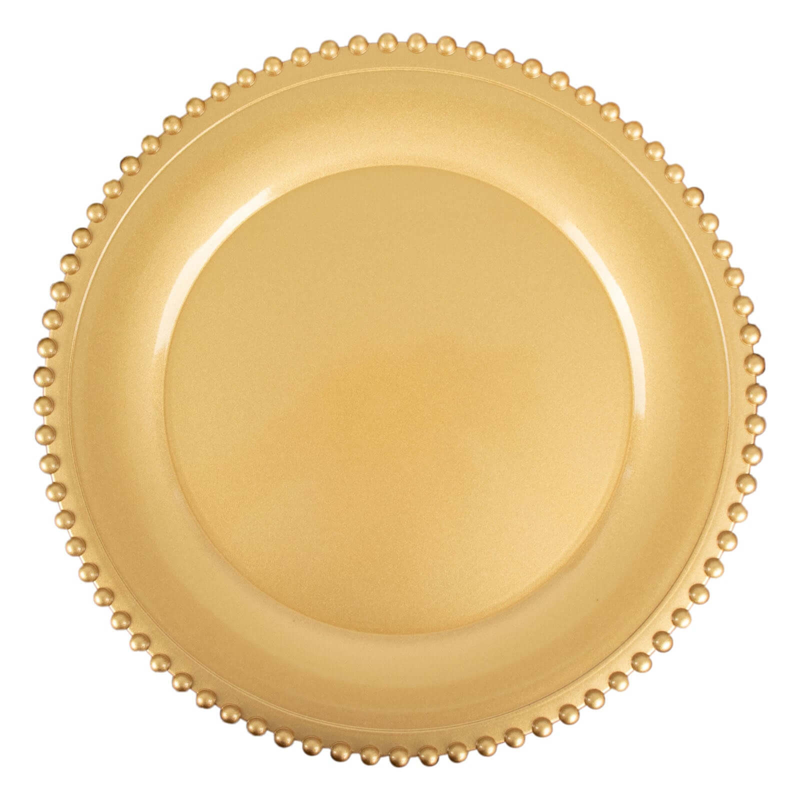 6-Pack Acrylic Round Charger Plates 13 in Gold with Beaded Rim, Decorative Dinner Party Charger Tableware