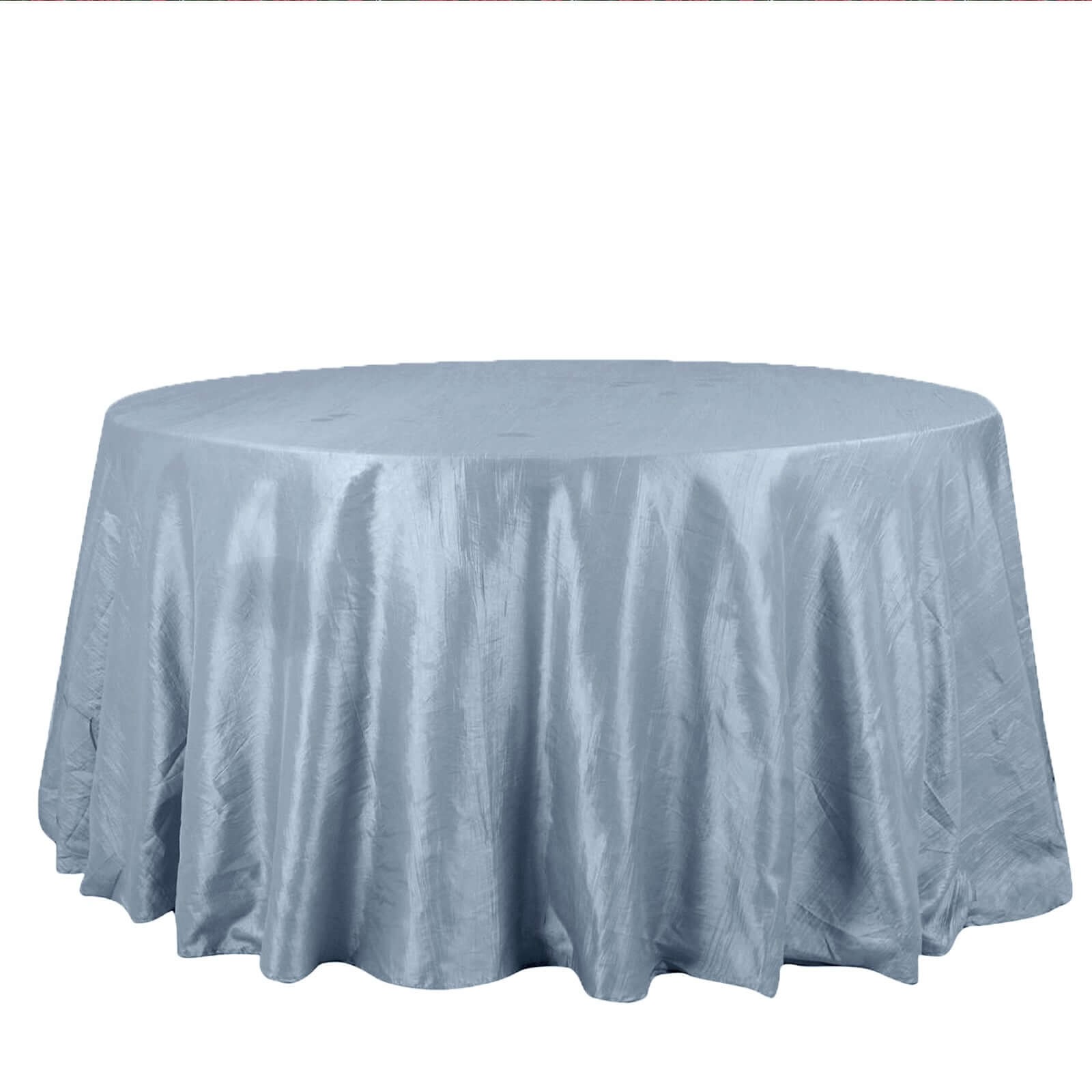 Taffeta 132 Round Tablecloth Dusty Blue - Seamless Accordion Crinkle Table Cover