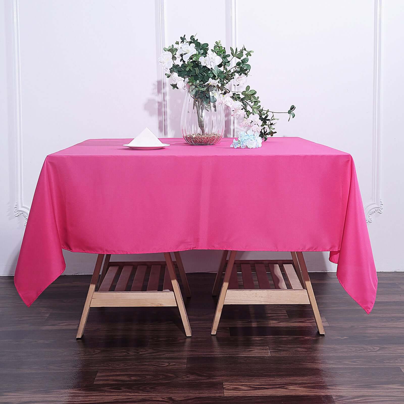 Polyester Square 70x70 Tablecloth Fuchsia - Wrinkle-Resistant & Durable Table Cover