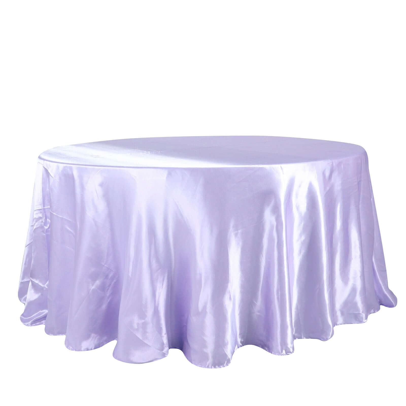 Satin 120 Round Tablecloth Lavender Lilac - Stylish Seamless Table Cover